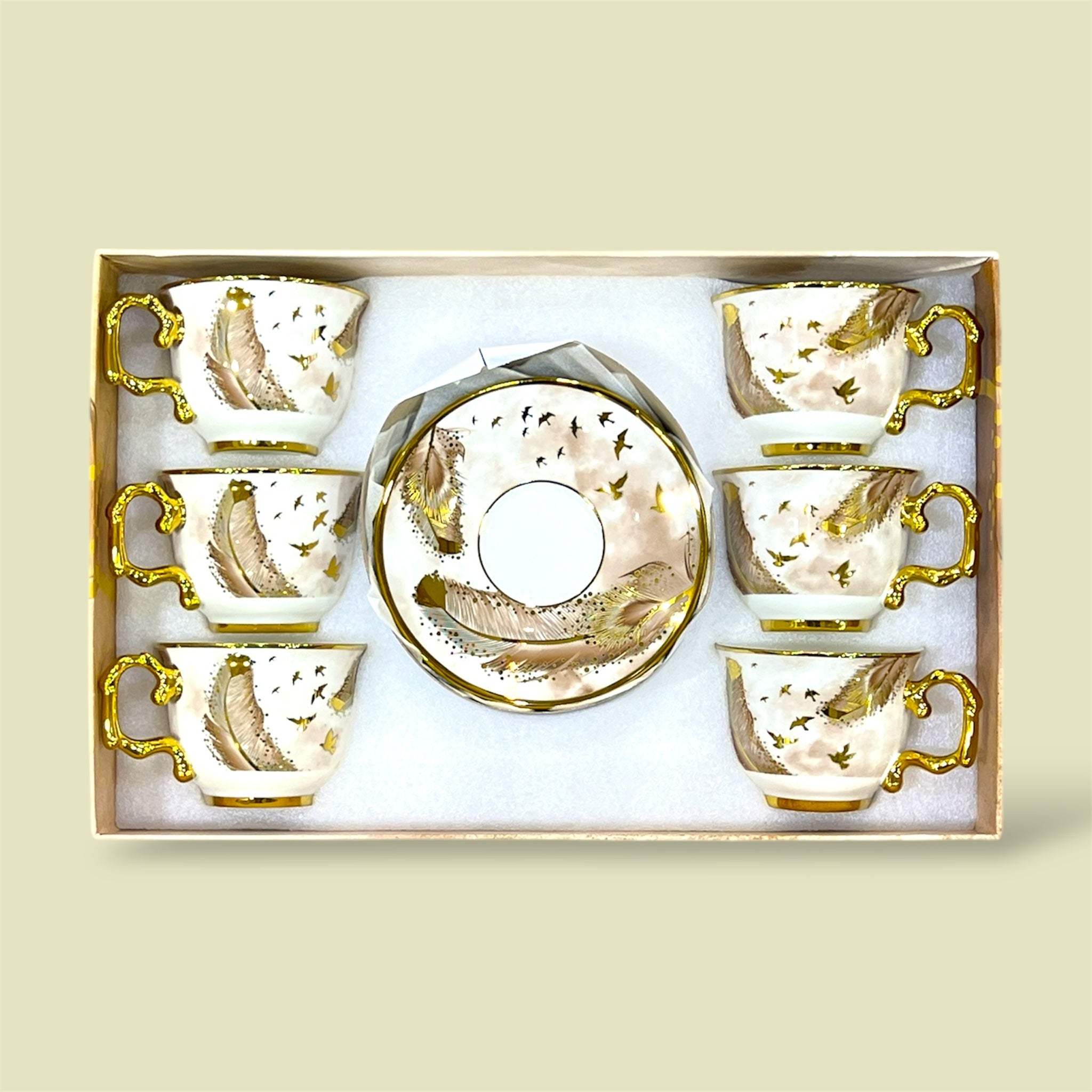 Royal 6-Piece Cup & Saucer Set With Gift Box