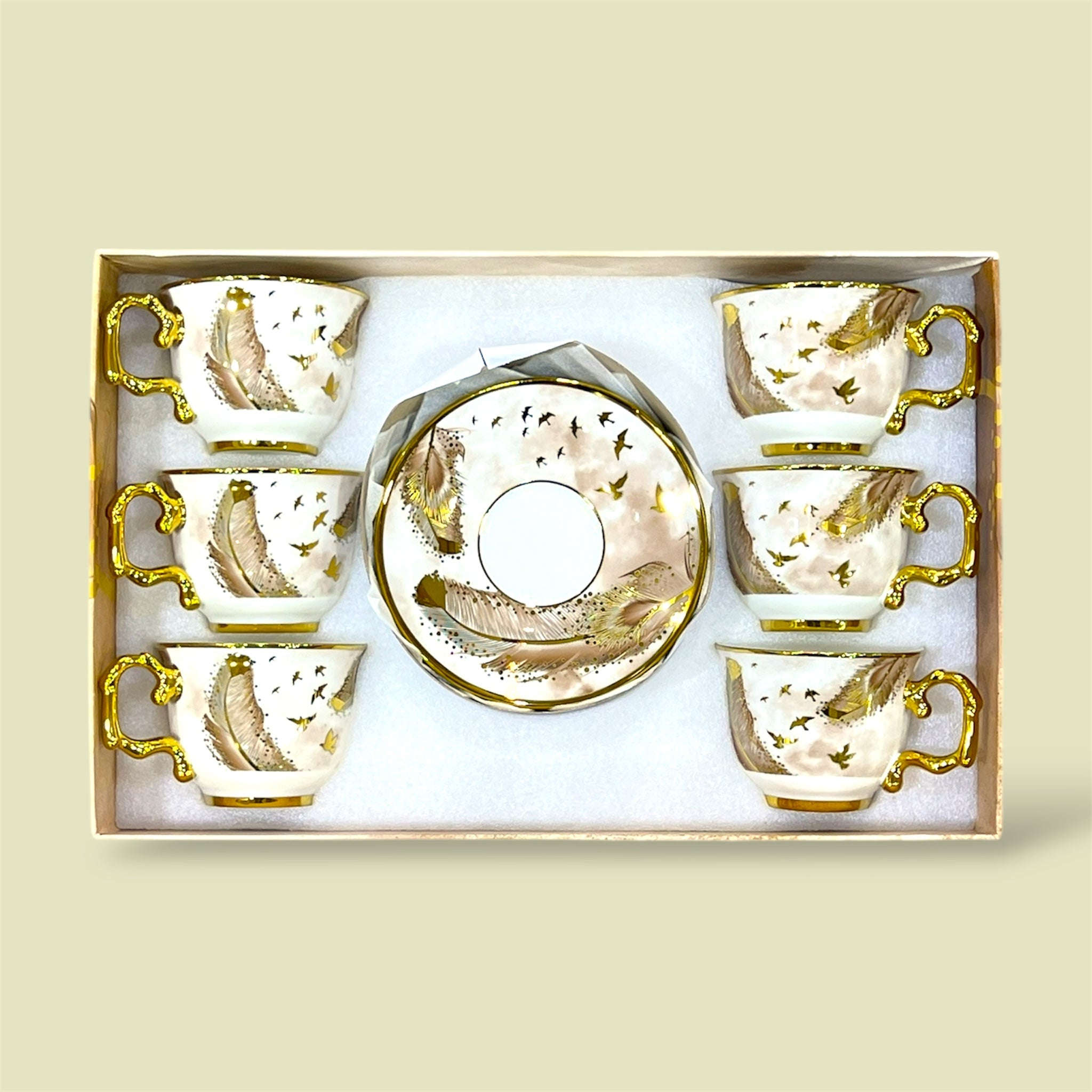 Royal 6-Piece Cup & Saucer Set With Gift Box Kaka Bawa Sons