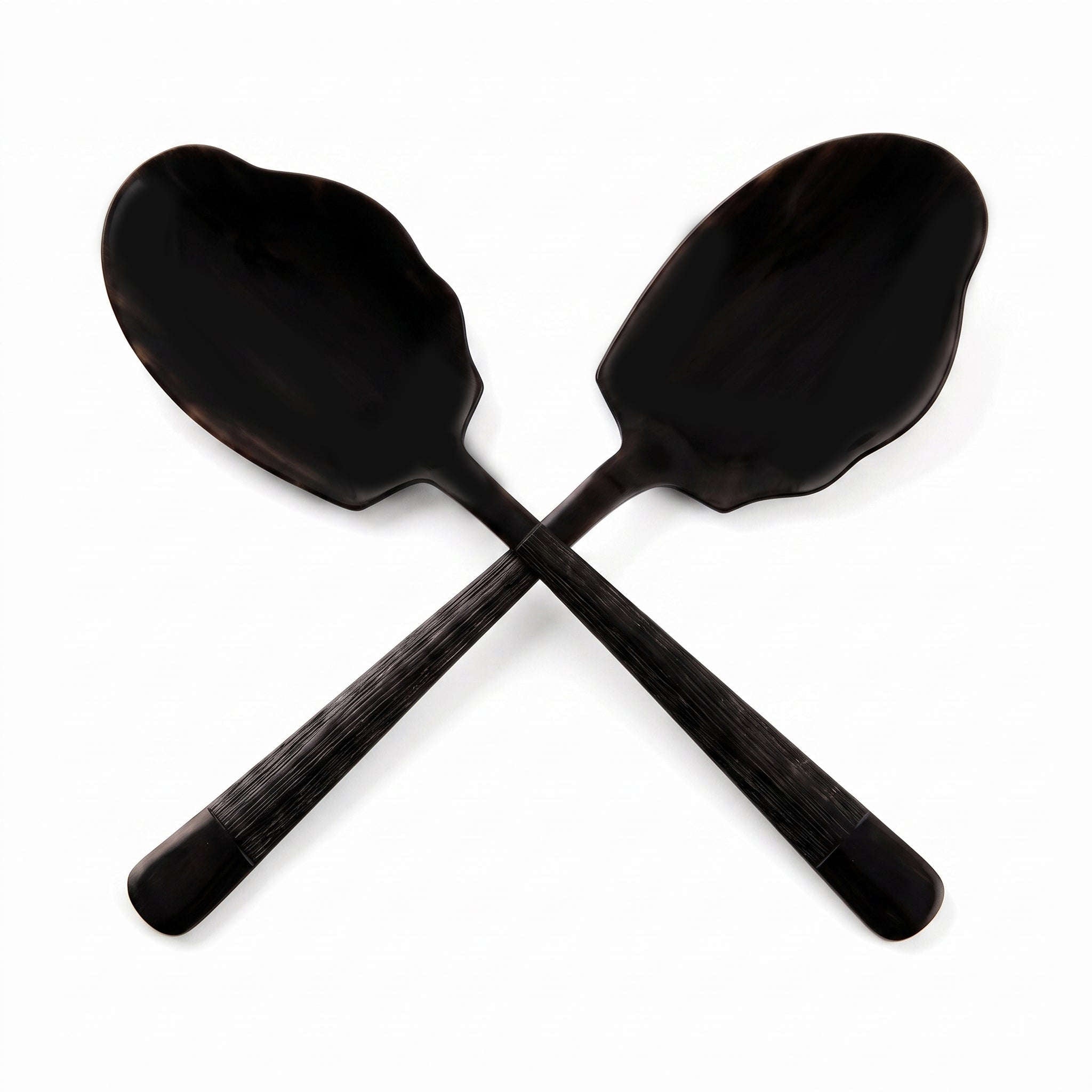 Black Tree 2-Piece Stainless Steel Black Serving Rice Panja Spoon Kaka Bawa Sons