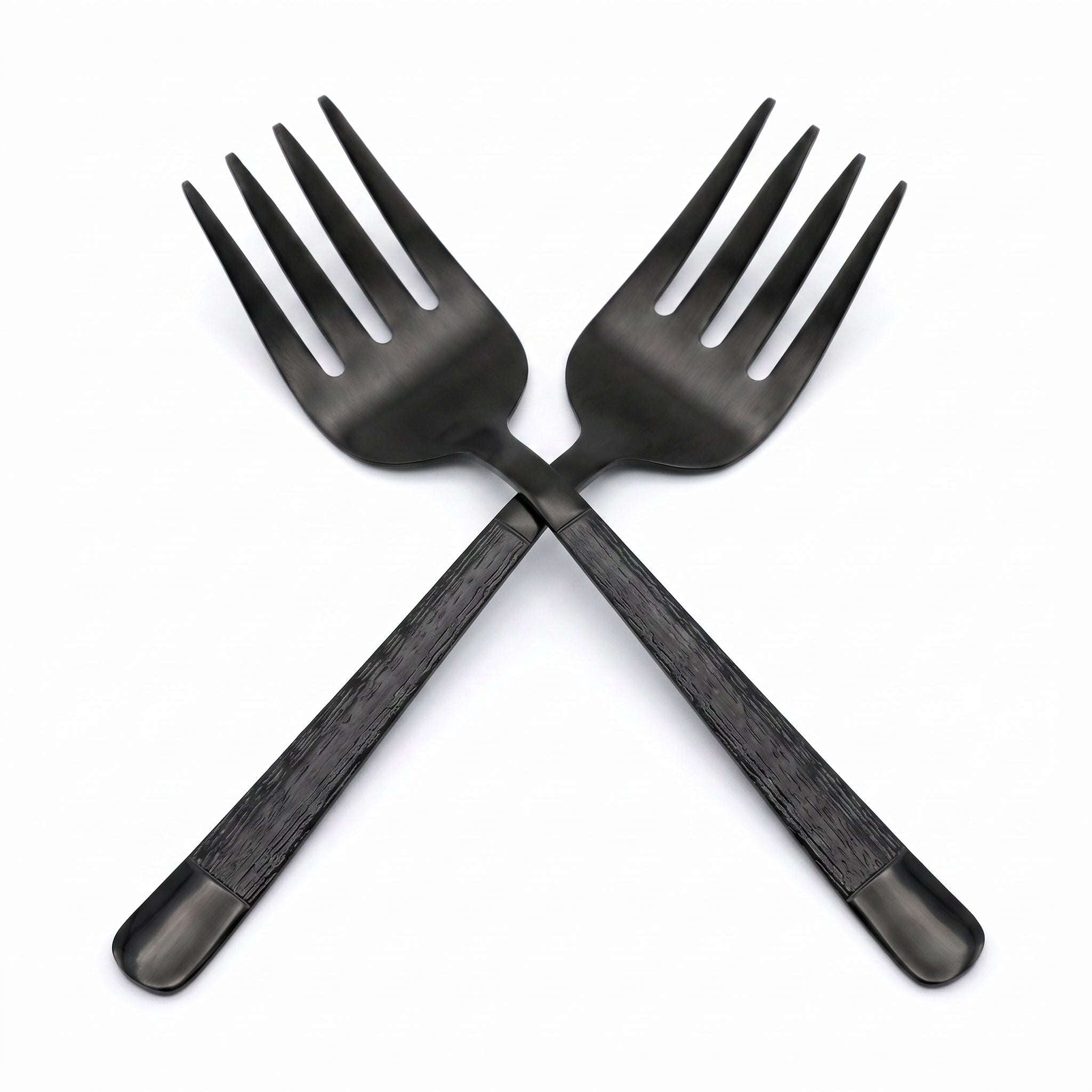 Black Tree 2-Piece Stainless Steel Black Serving Fork Kaka Bawa Sons