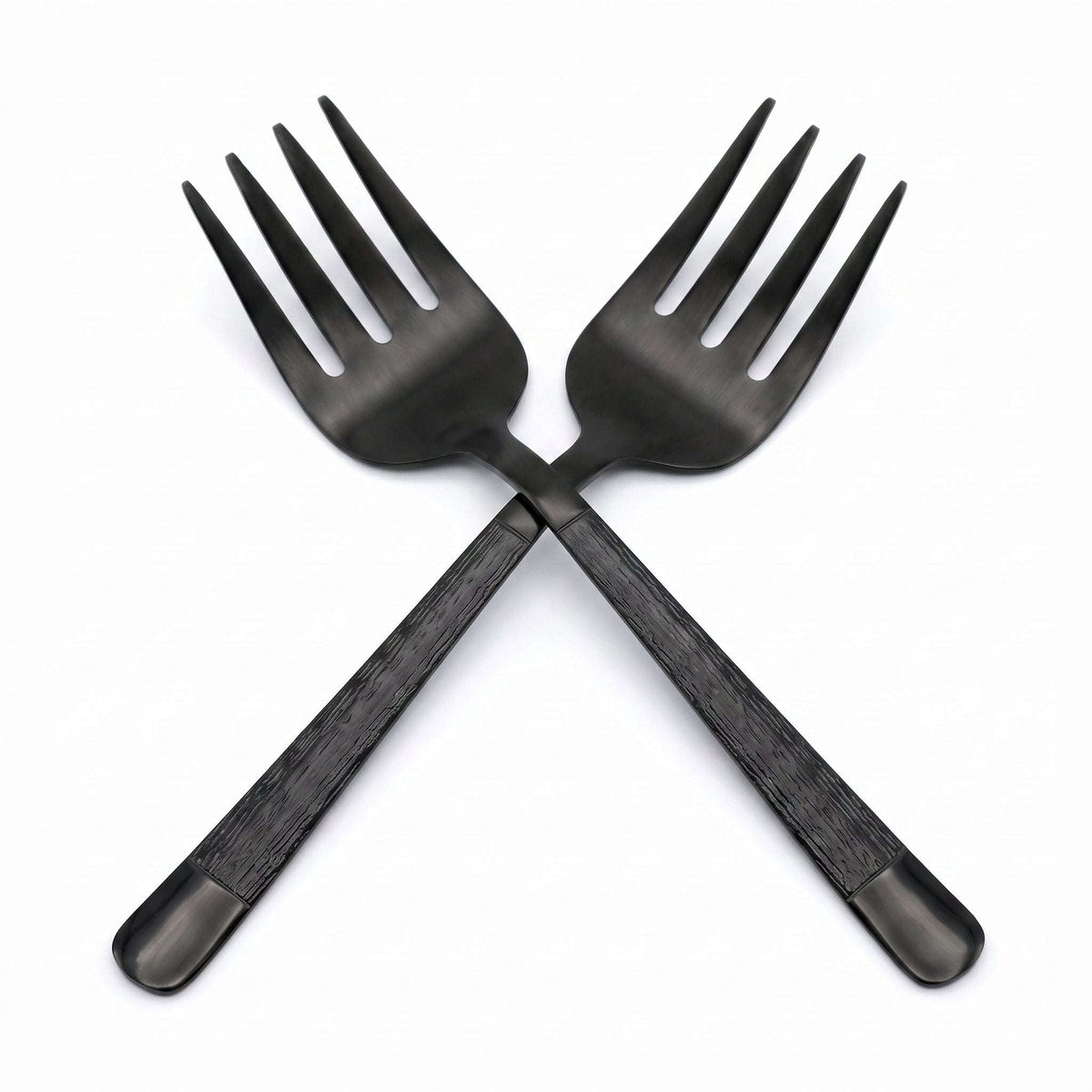 Black Tree 2-Piece Stainless Steel Black Serving Fork Kaka Bawa Sons