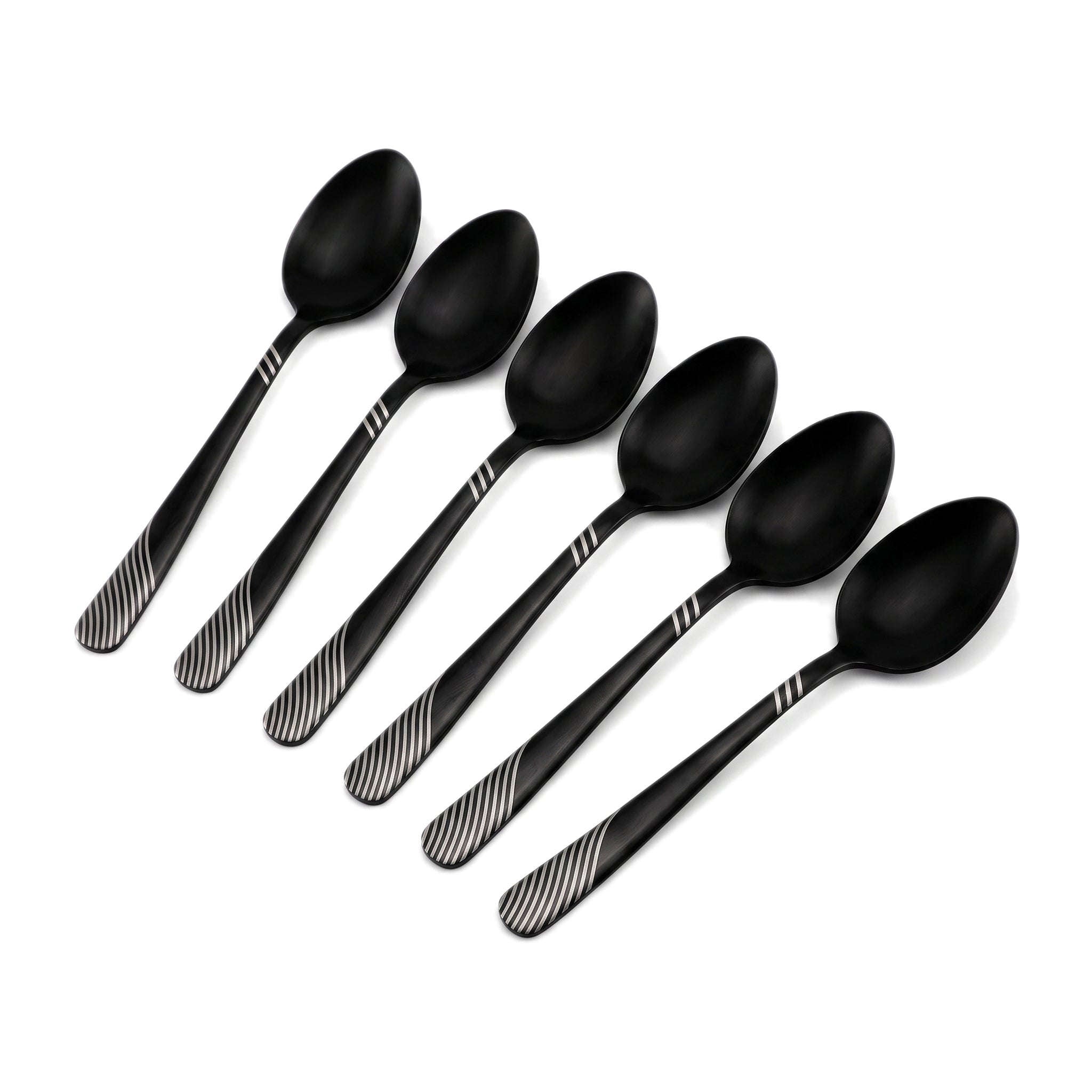 Blaze TPO 6-Piece Stainless Steel Black Coffee Spoon Set Kaka Bawa Sons