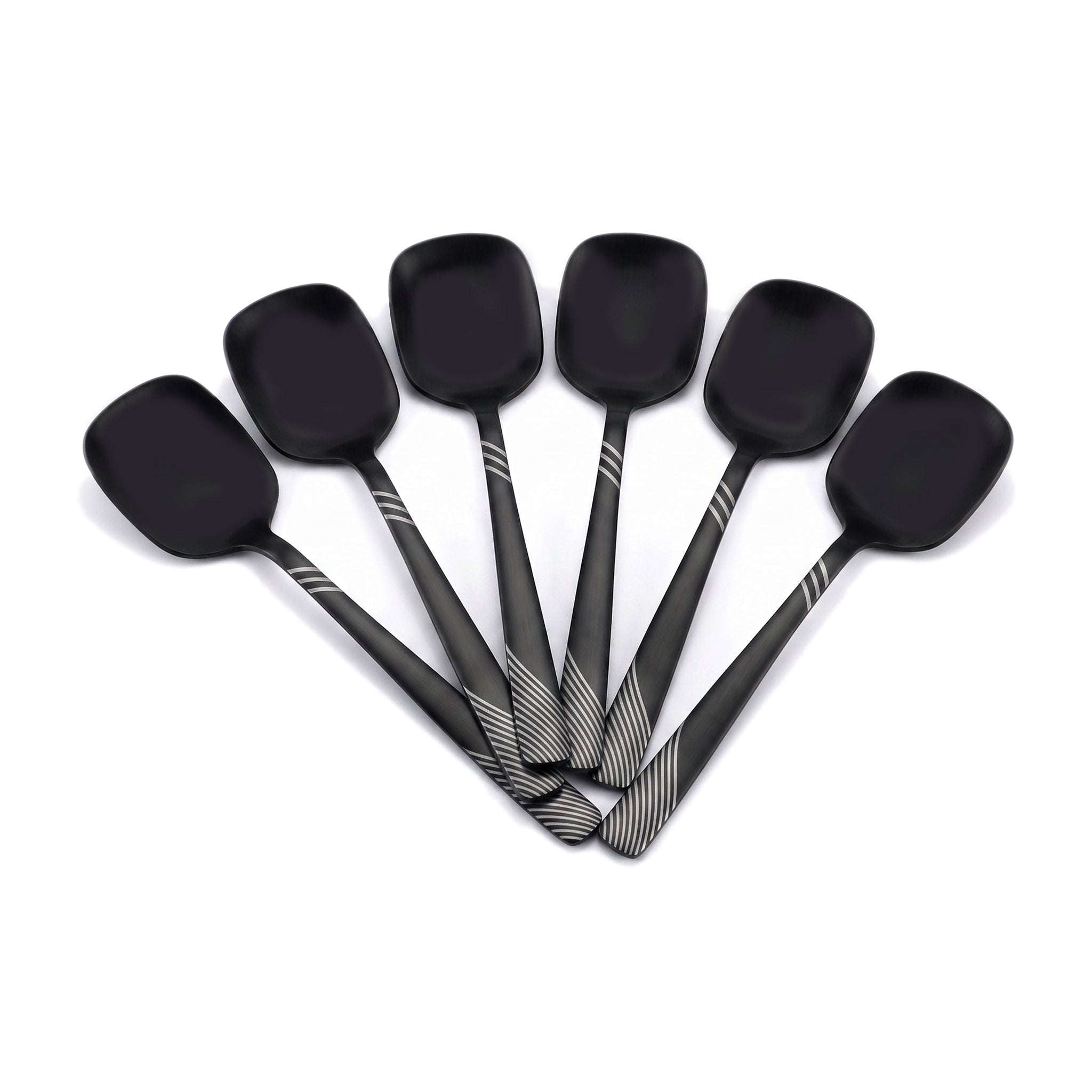 Blaze TPO 6-Piece Stainless Steel Black Sugar Spoon Set Kaka Bawa Sons