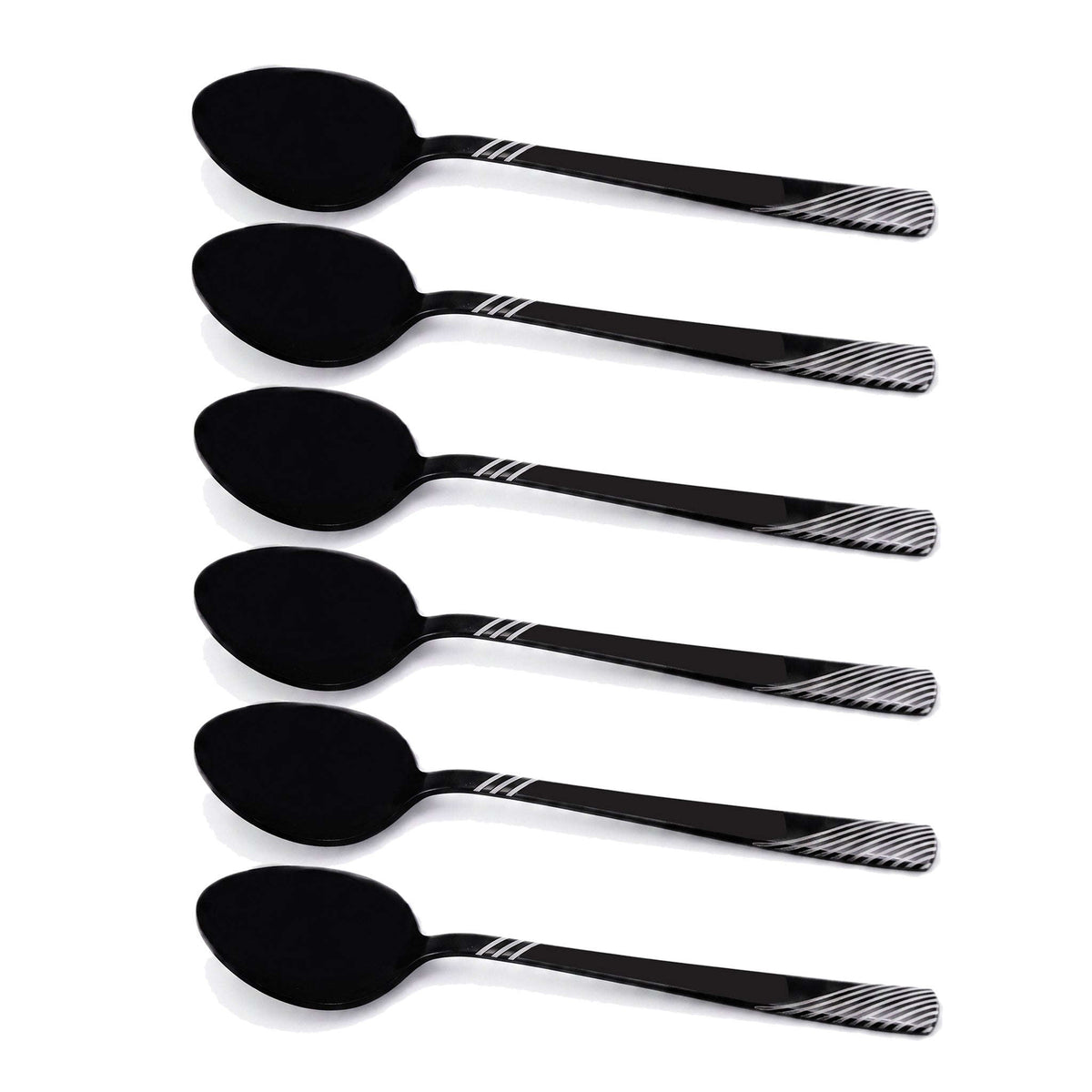 Blaze TPO 6-Piece Stainless Steel Black Tea Spoon Set Kaka Bawa Sons