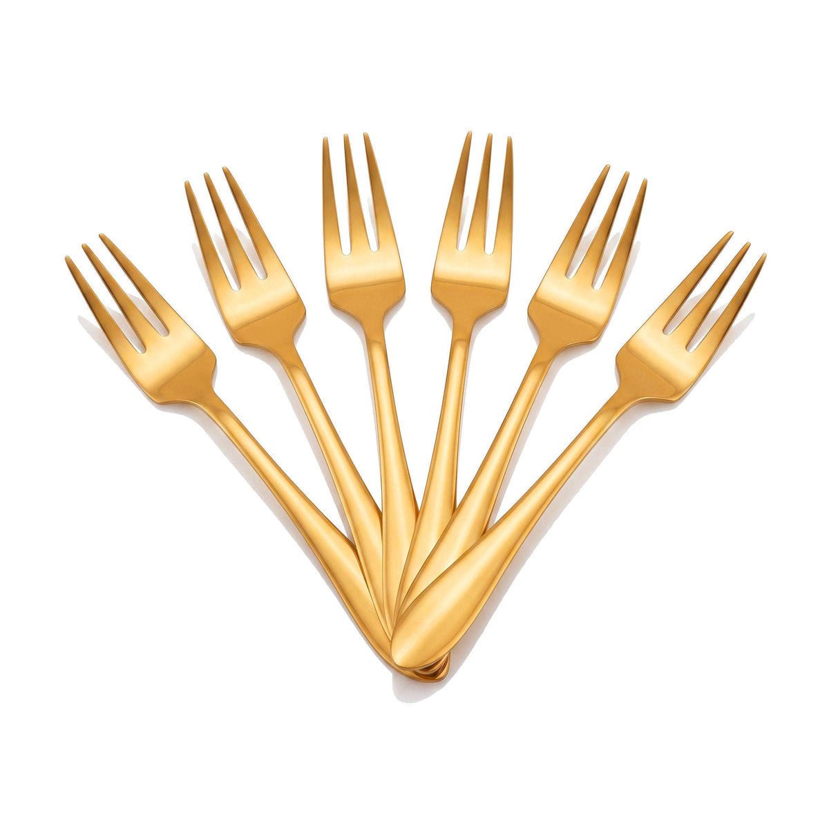 H.P 6-Piece Stainless Steel Golden Baby Fork Set Kaka Bawa Sons