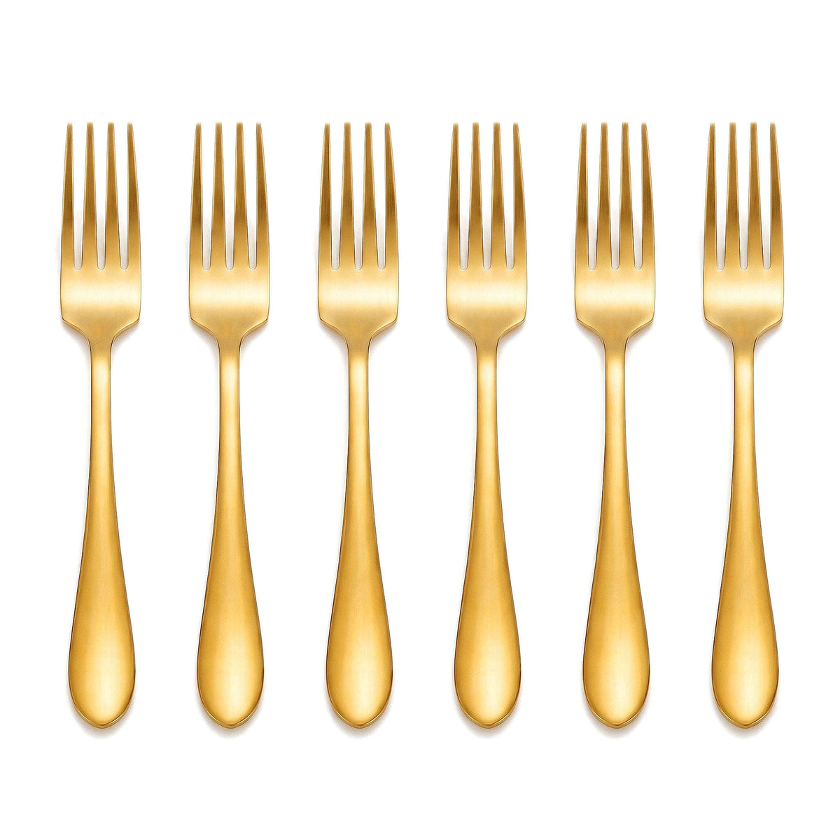 H.P 6-Piece Stainless Steel Golden Table Fork Set Kaka Bawa Sons