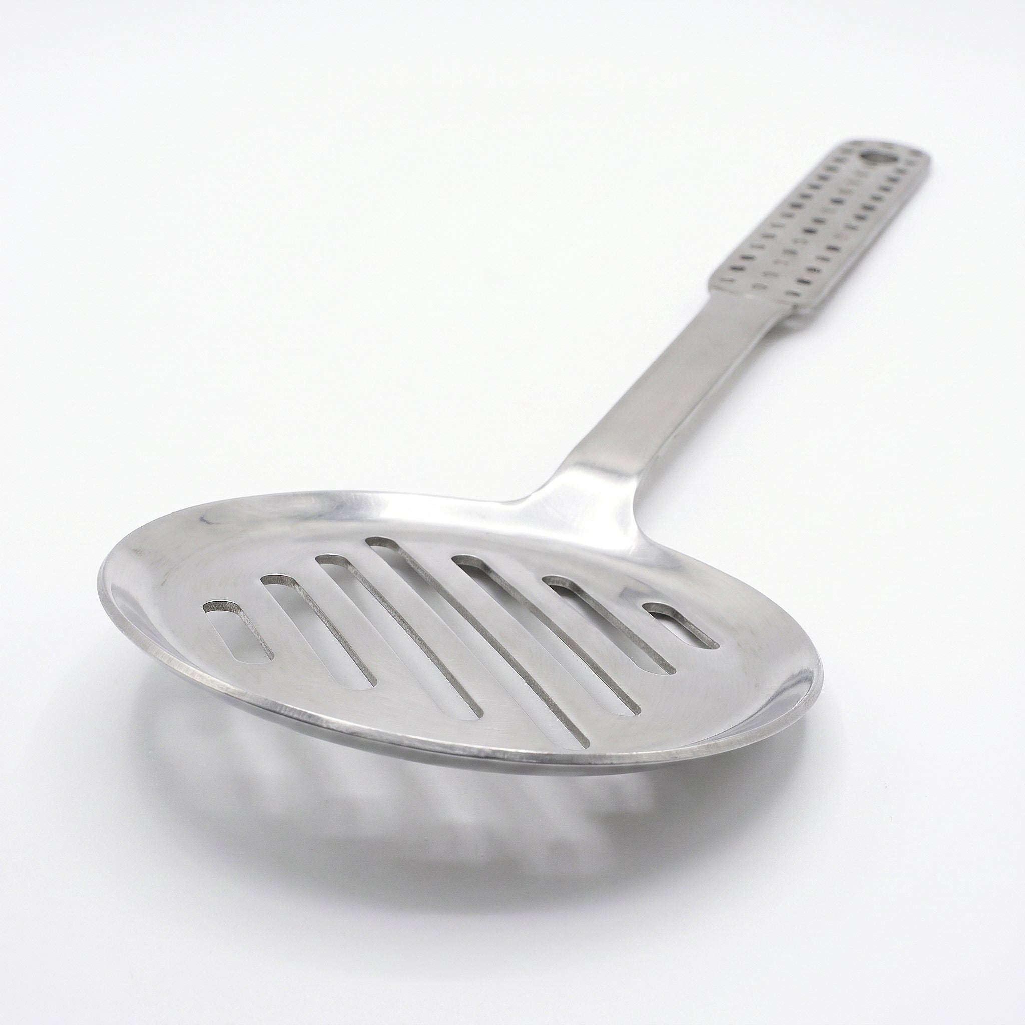 N.F 10-Inches Stainless Steel Silver Dotted Skimmer Kaka Bawa Sons