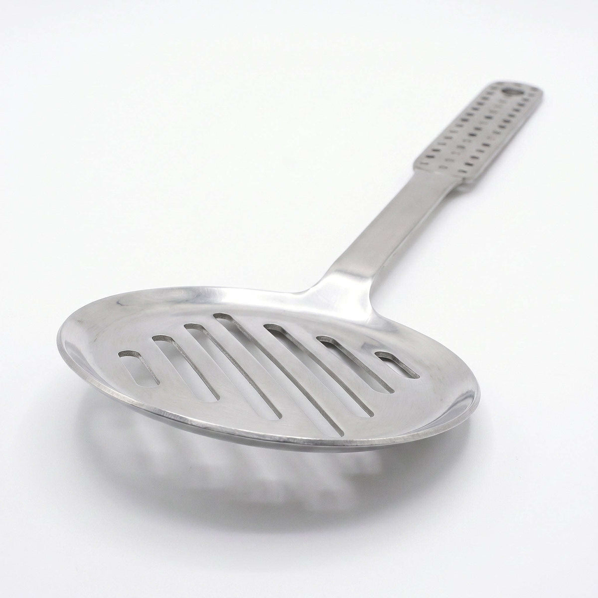 N.F 10-Inches Stainless Steel Silver Dotted Skimmer Kaka Bawa Sons