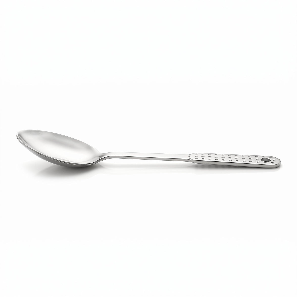 N.F 10-Inches Stainless Steel Silver Dotted Serving Rice Spoon Kaka Bawa Sons
