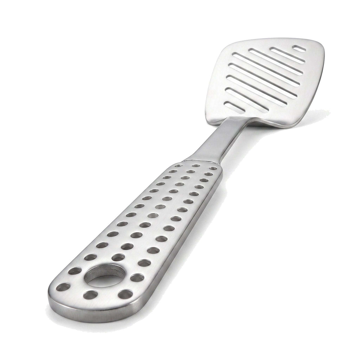 N.F 10-Inches Stainless Steel Silver Dotted Turner Kaka Bawa Sons