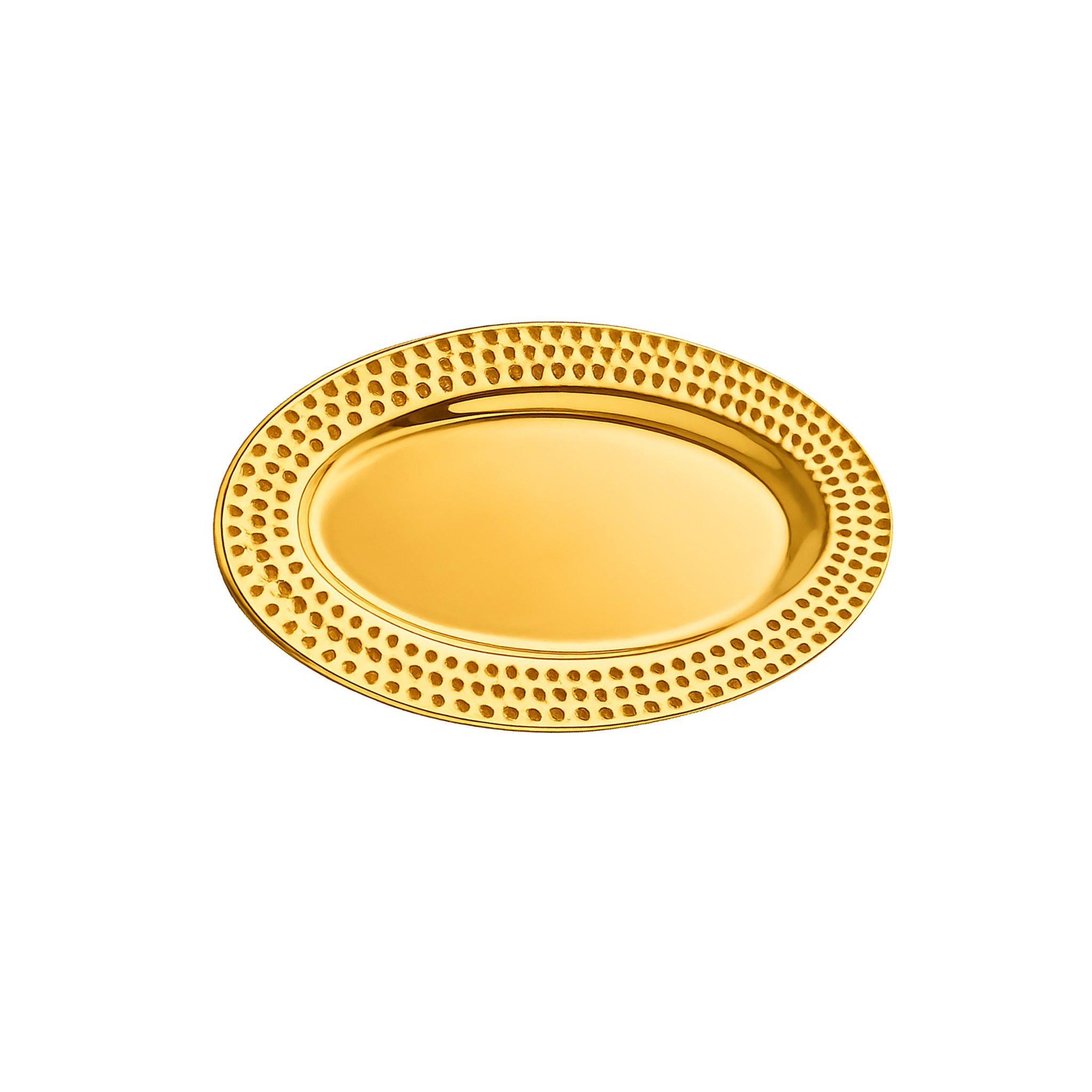 T.D.L Stainless Steel Electric Golden Coating Oval Serving Trays