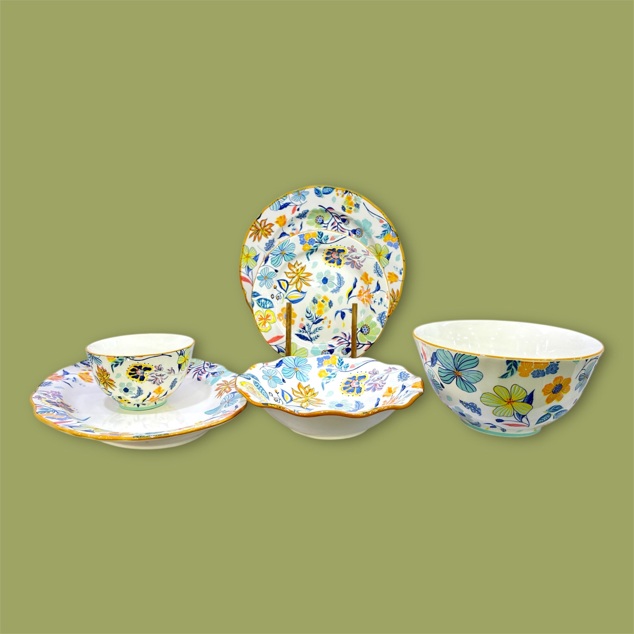 26-Piece Multi Floral Design Dinner Set