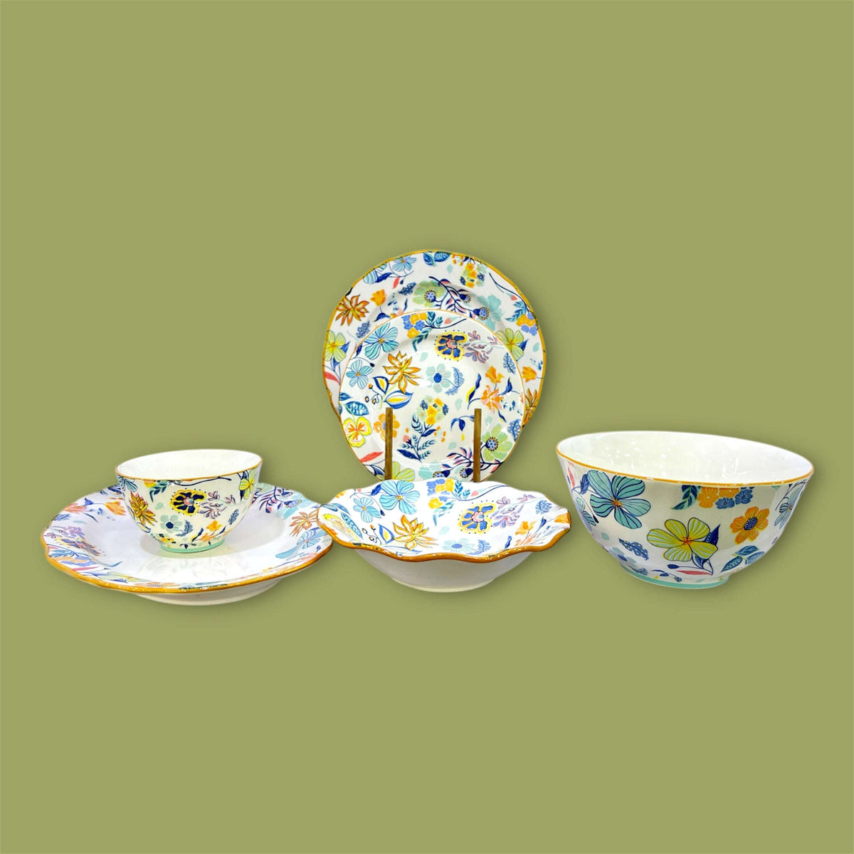 26-Piece Multi Floral Design Dinner Set Kaka Bawa Sons