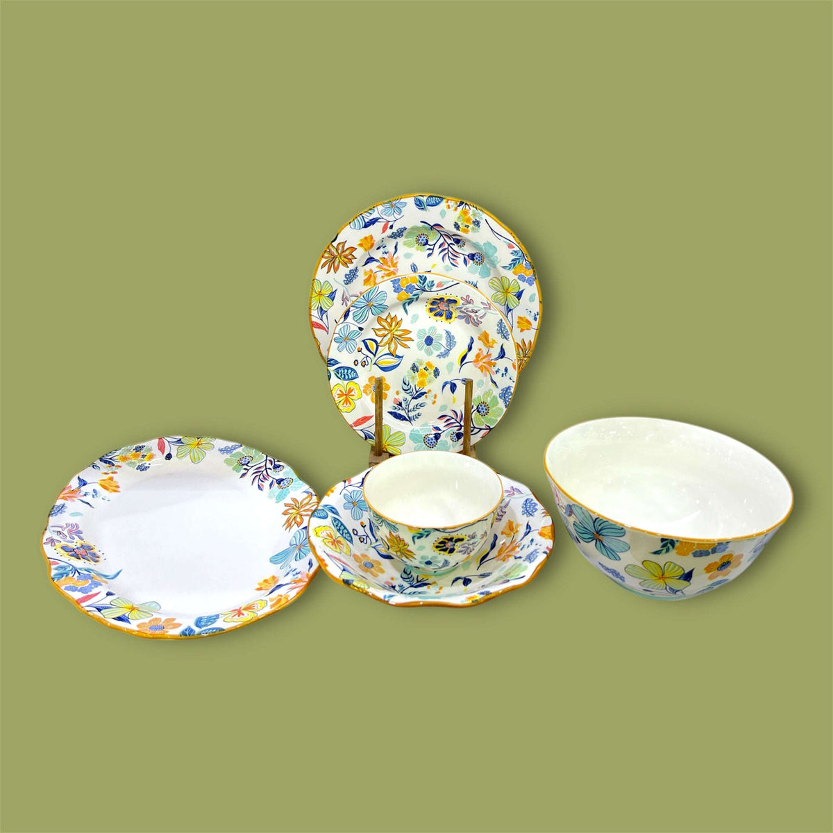 26-Piece Multi Floral Design Dinner Set Kaka Bawa Sons