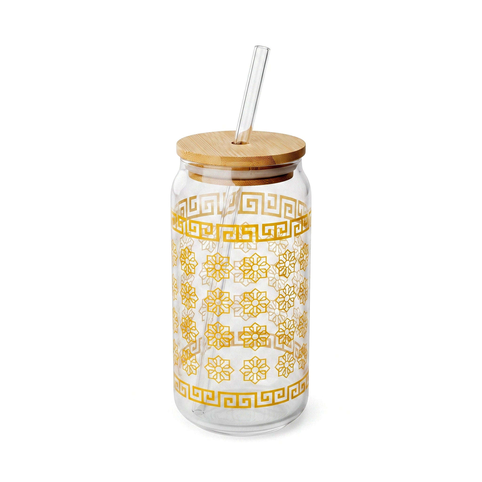 D.W.M 600 ML Borosilicate Glass Golden Mason Jar Kaka Bawa Sons