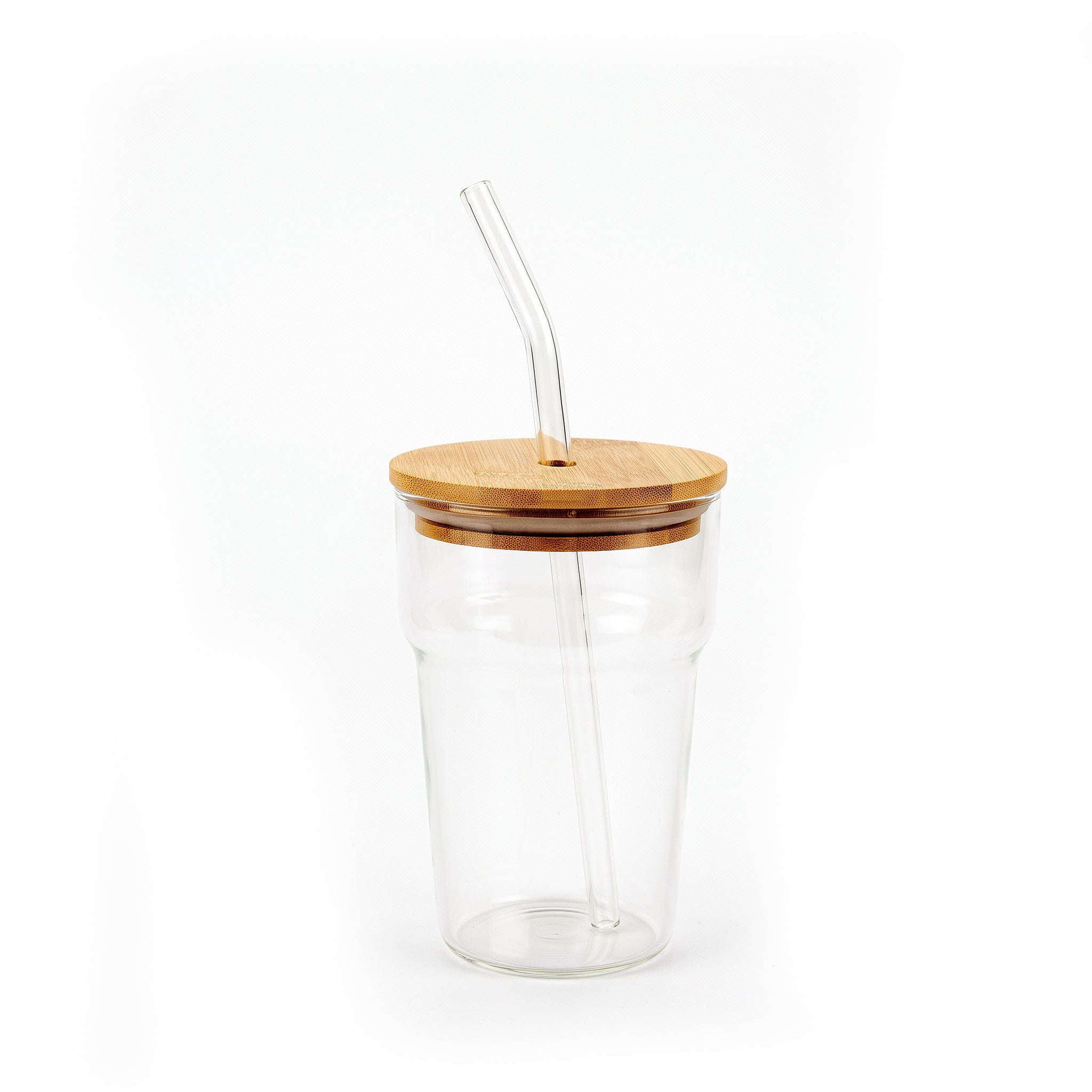 D.W.M 500 ML Eco Glass Mason Jar With Wooden Lid AND Straw Kaka Bawa Sons