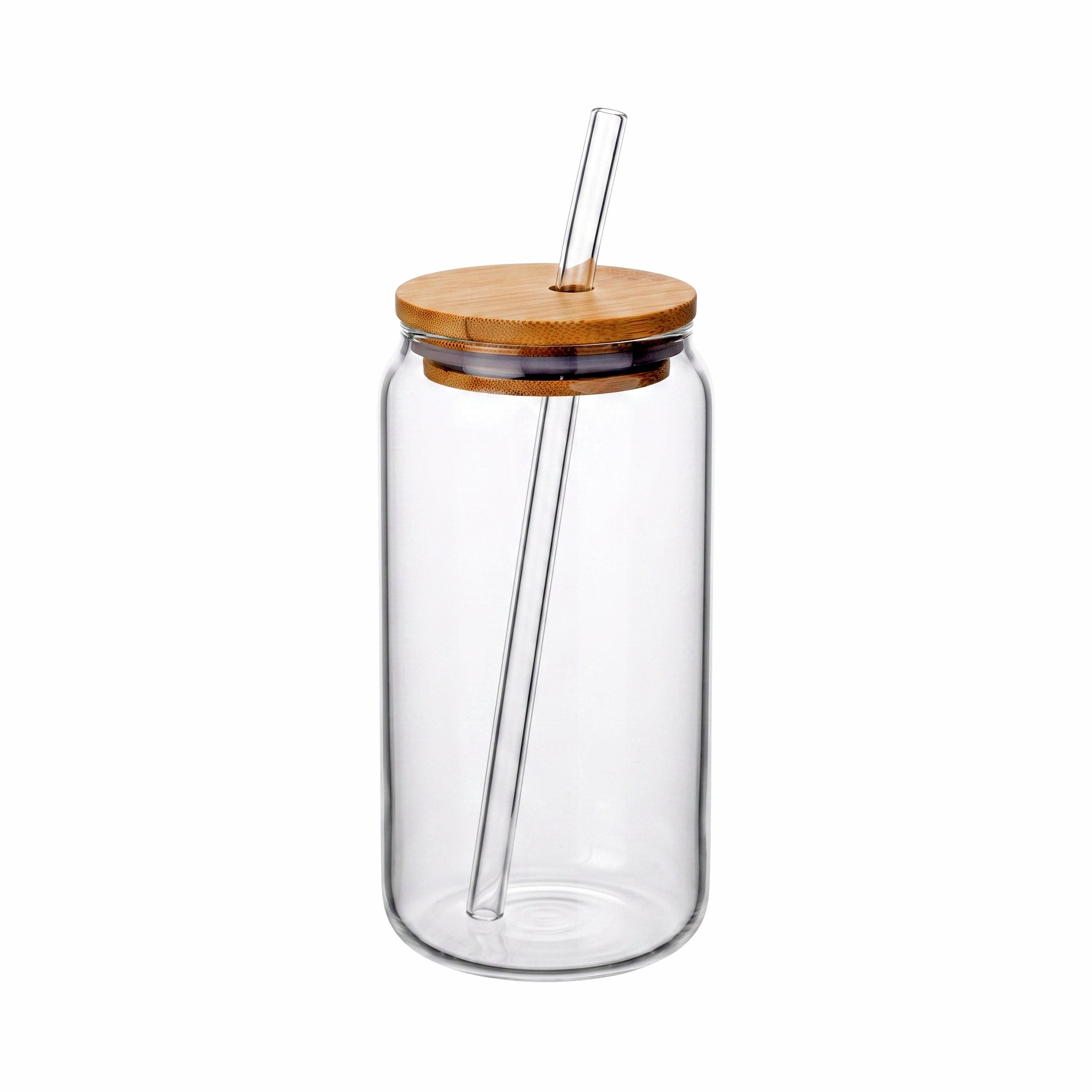 D.W.M 350 ML Round Glass Mason Jar Tumbler With Wooden Lid AND Straw Kaka Bawa Sons