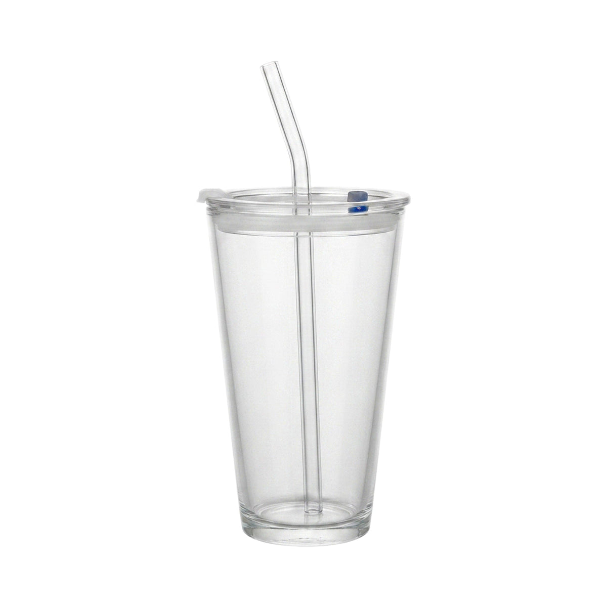 D.W.M 450 ML Clear Glass Tumbler With Lid AND Glass Straw Kaka Bawa Sons
