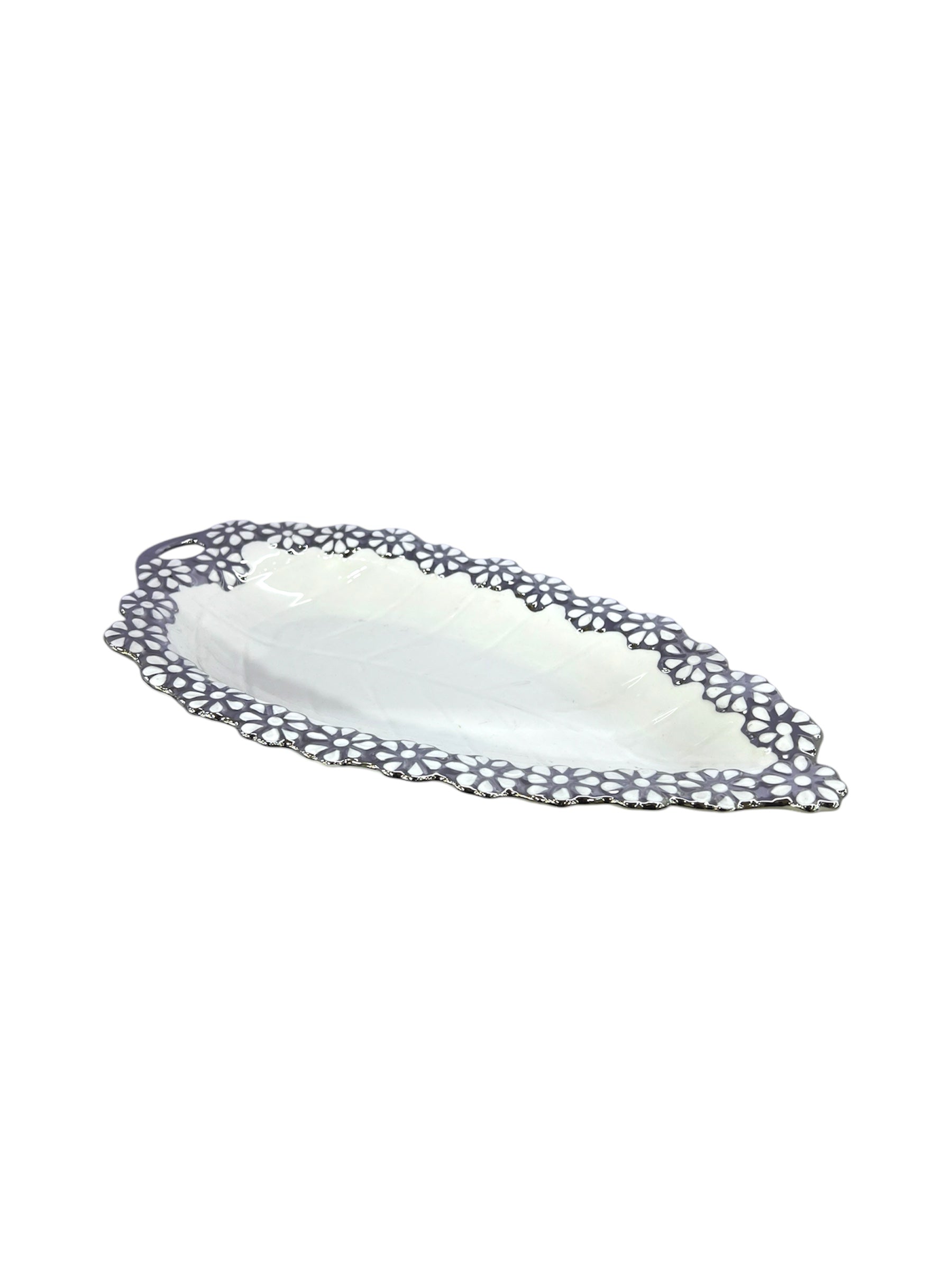 IMPERIAL DISH LEAF SILVER