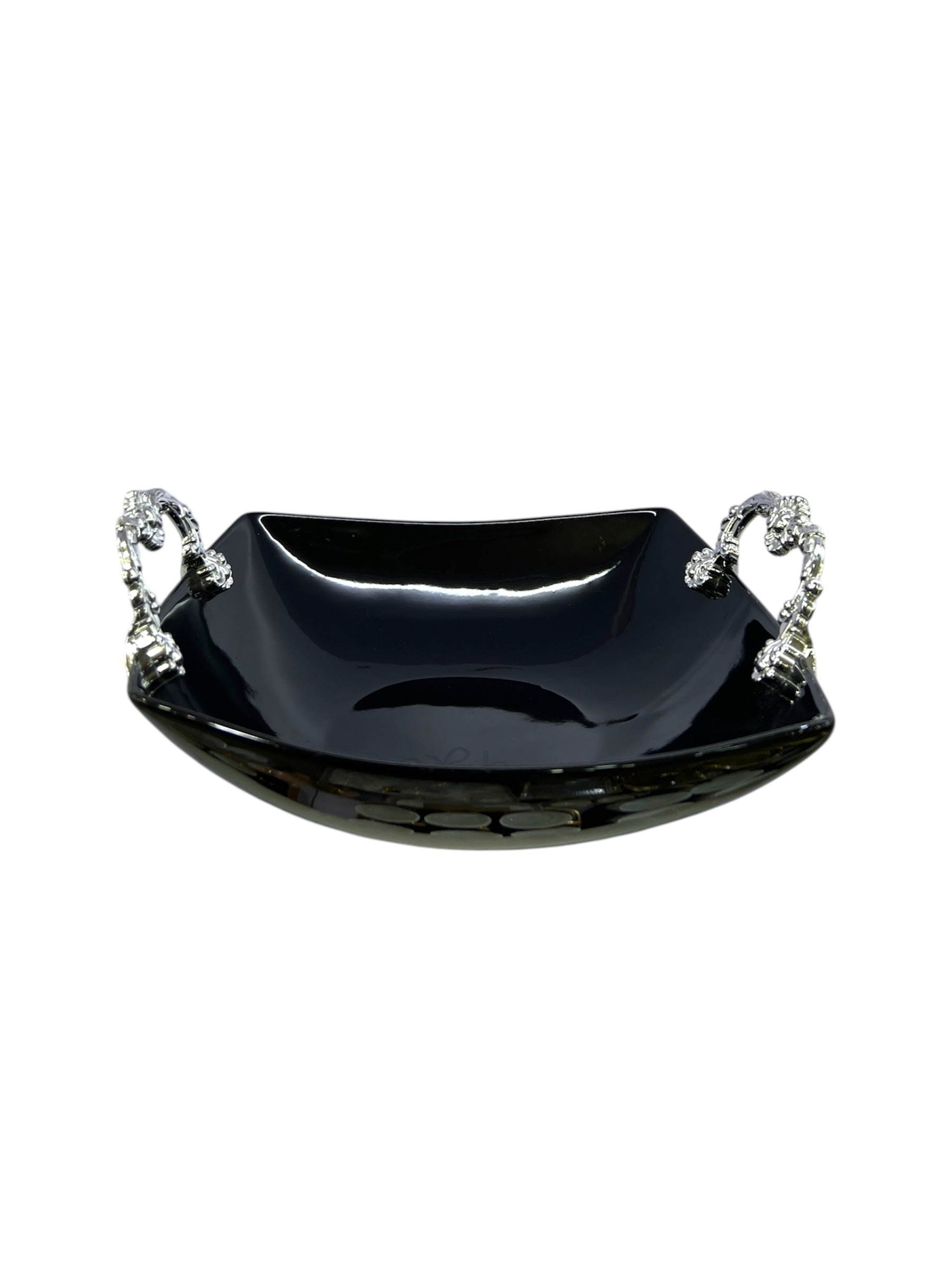 SERVING BOWL SILVER WITH BLACK