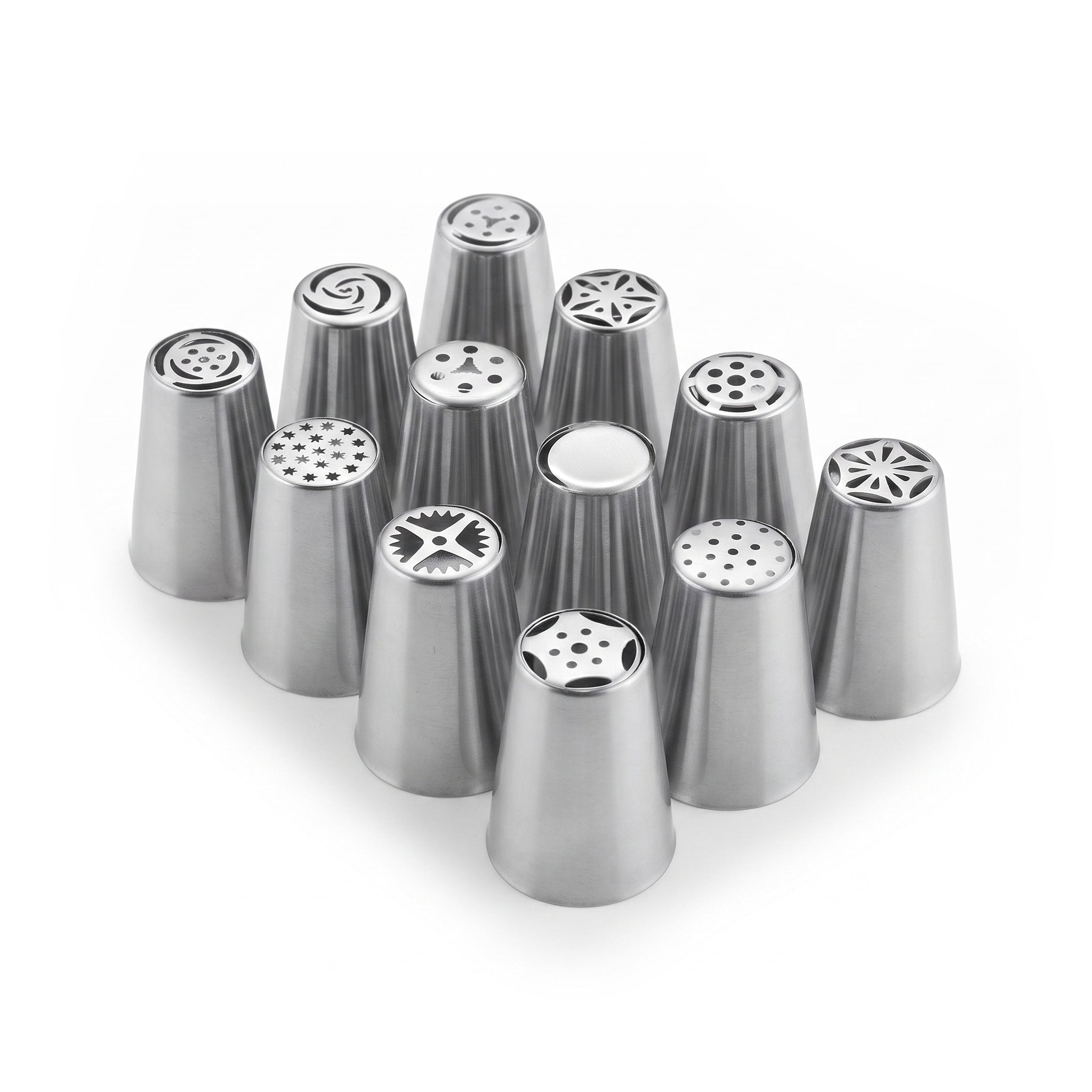 Crest 12-Pieces Stainless Steel Large Icing Nozzles Set