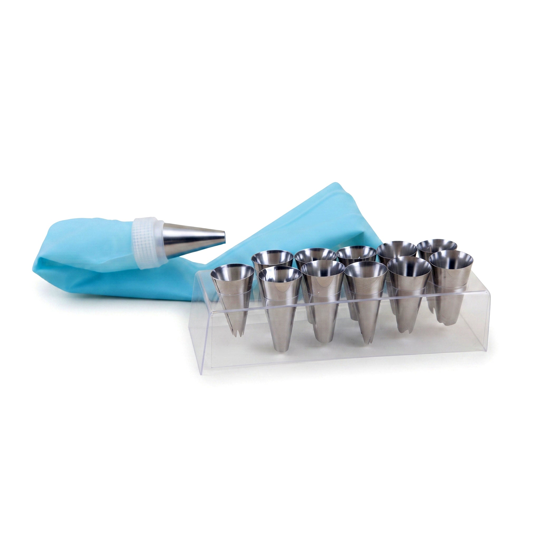 Best Stainless Steel Icing Bag With 15-Pieces Nozzles Set Kaka Bawa Sons