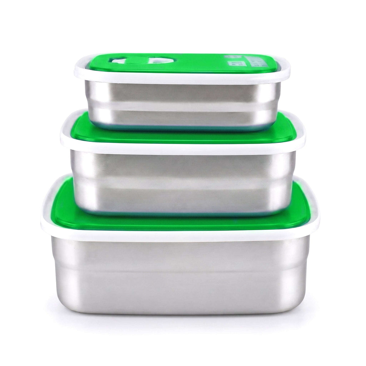Tedemei 3-Pieces Stainless Steel Rectangular Food Container Sets Kaka Bawa Sons