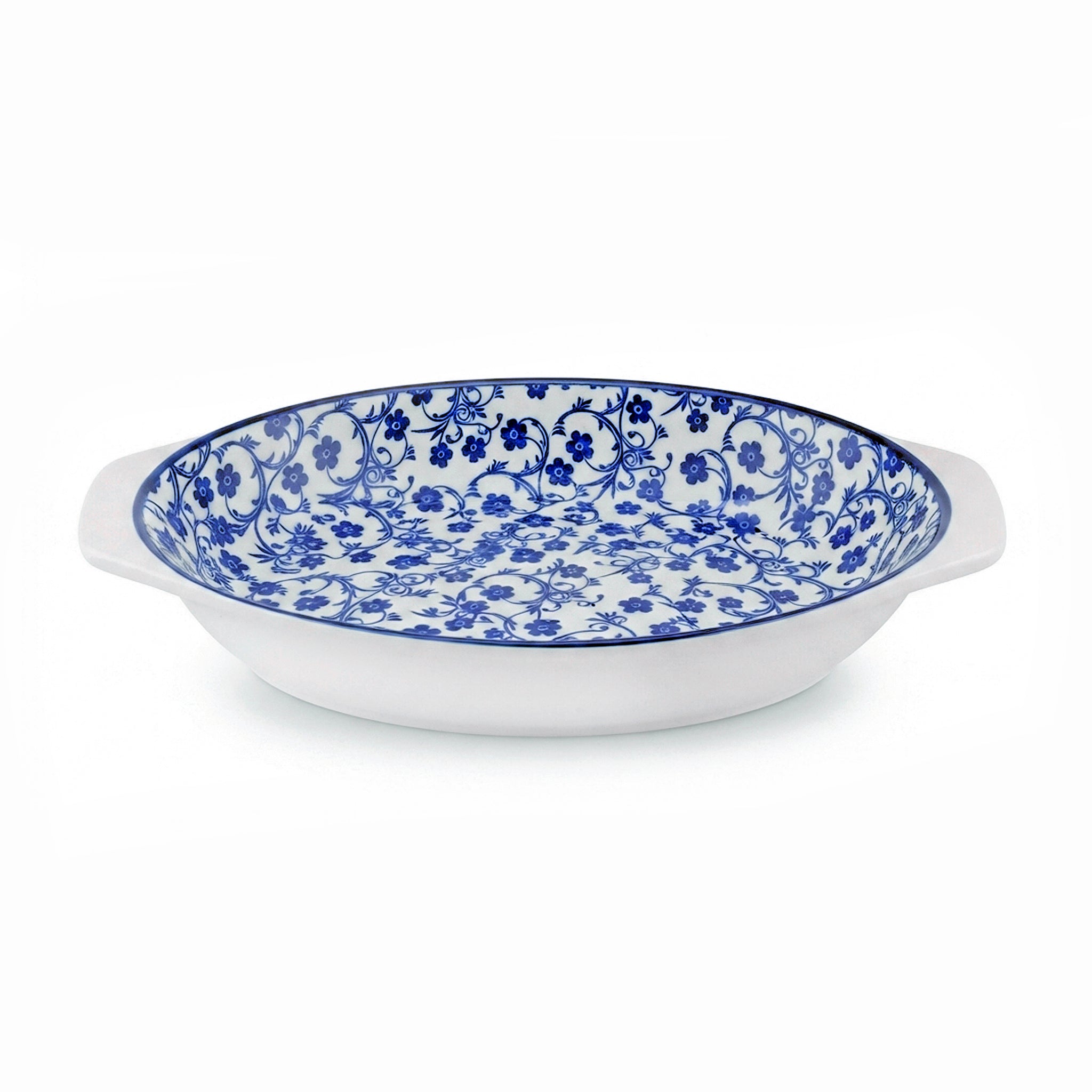 Gupan 11-Inches Blue Floral Oval Serving Dish