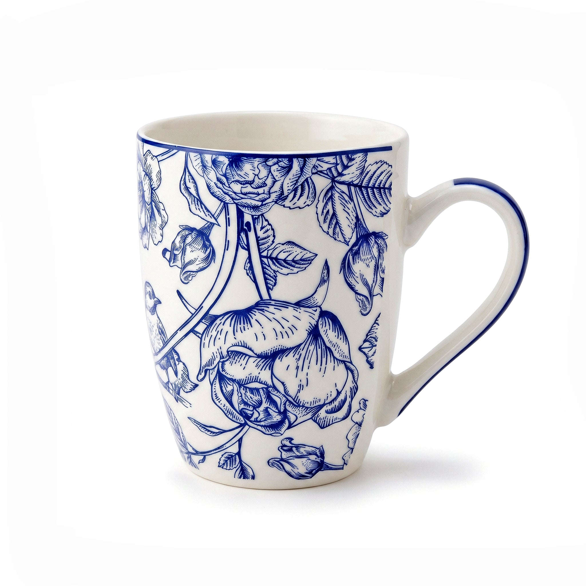 Gupan 300 ML Blue Floral Ceramic Mug Kaka Bawa Sons