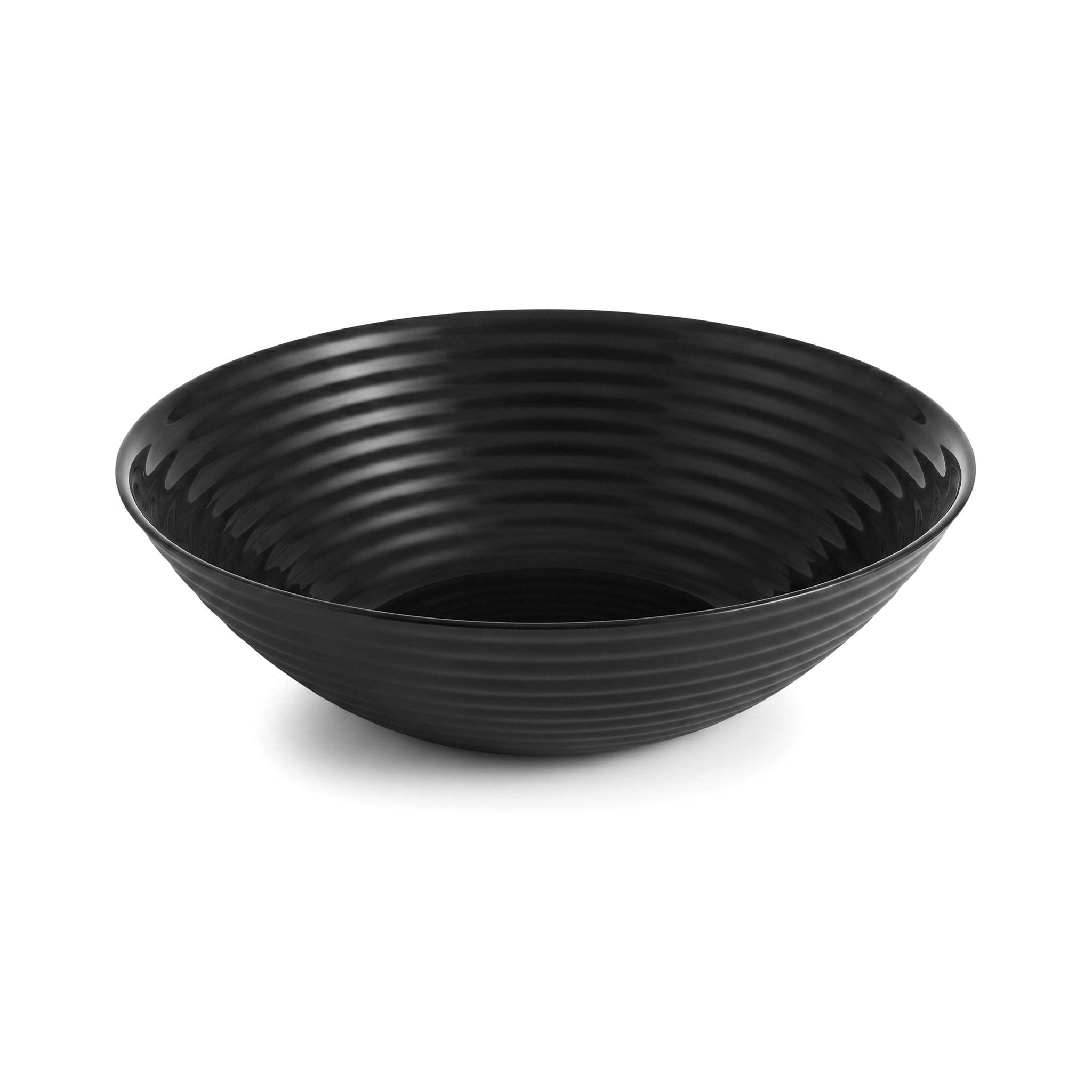 Luminarc 8-Inhces Matte Black Ribbed Marble Serving Bowl Kaka Bawa Sons