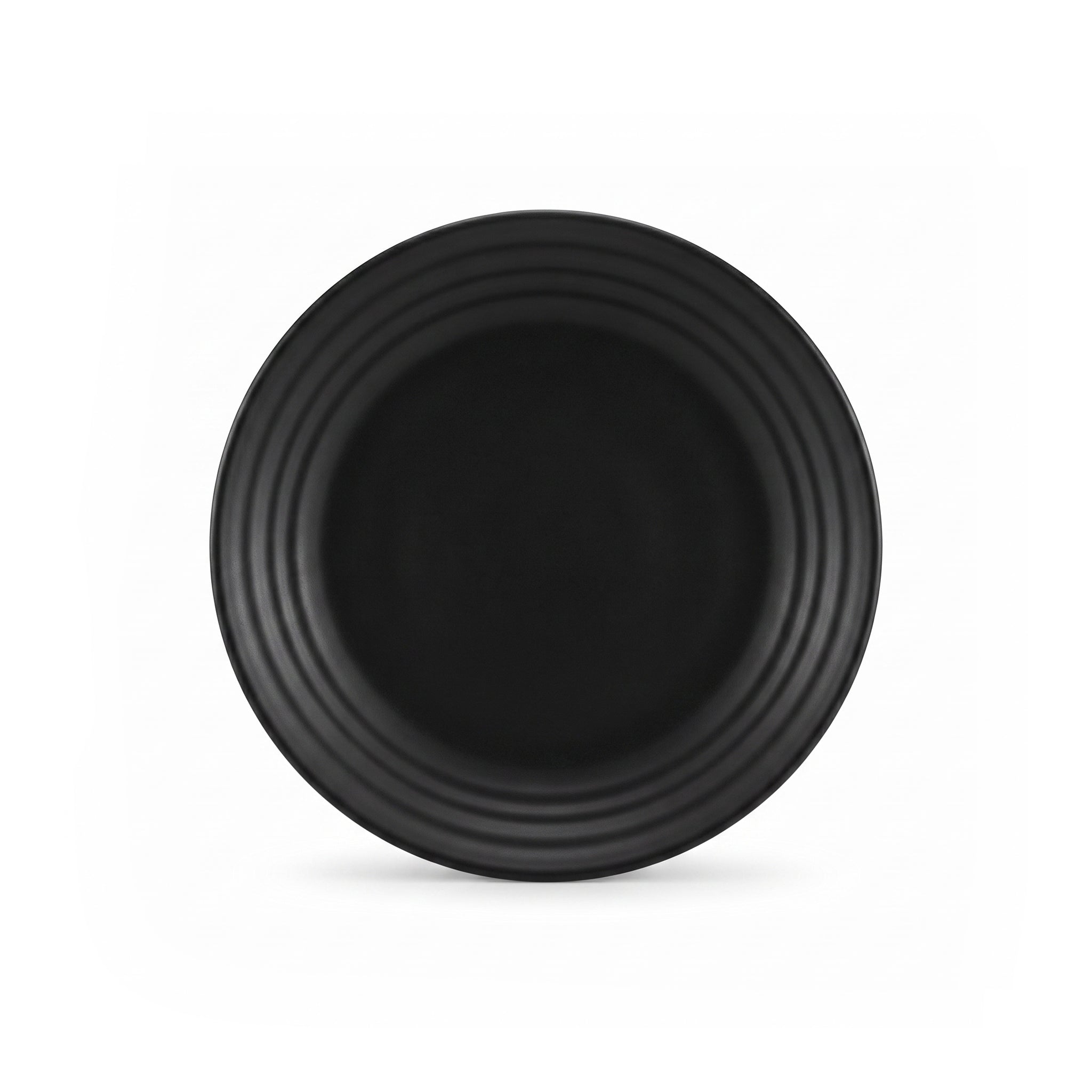 Luminarc Matte Black Ribbed Marble Flat Plates Kaka Bawa Sons