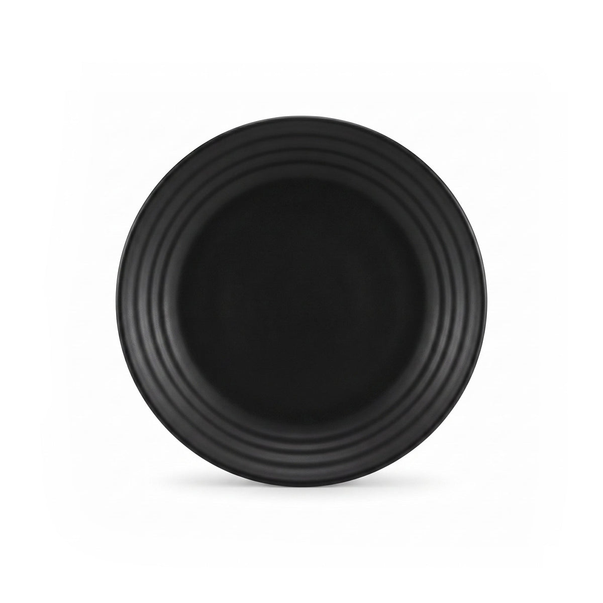 Luminarc Matte Black Ribbed Marble Flat Plates Kaka Bawa Sons