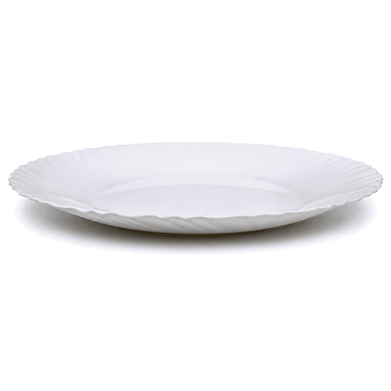 Luminarc 10-Inches Feston White Marble Flat Plate Kaka Bawa Sons