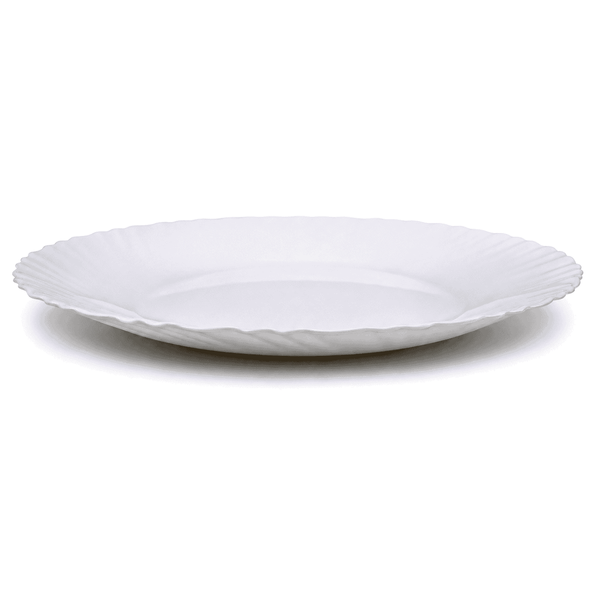 Luminarc 10-Inches Feston White Marble Flat Plate Kaka Bawa Sons
