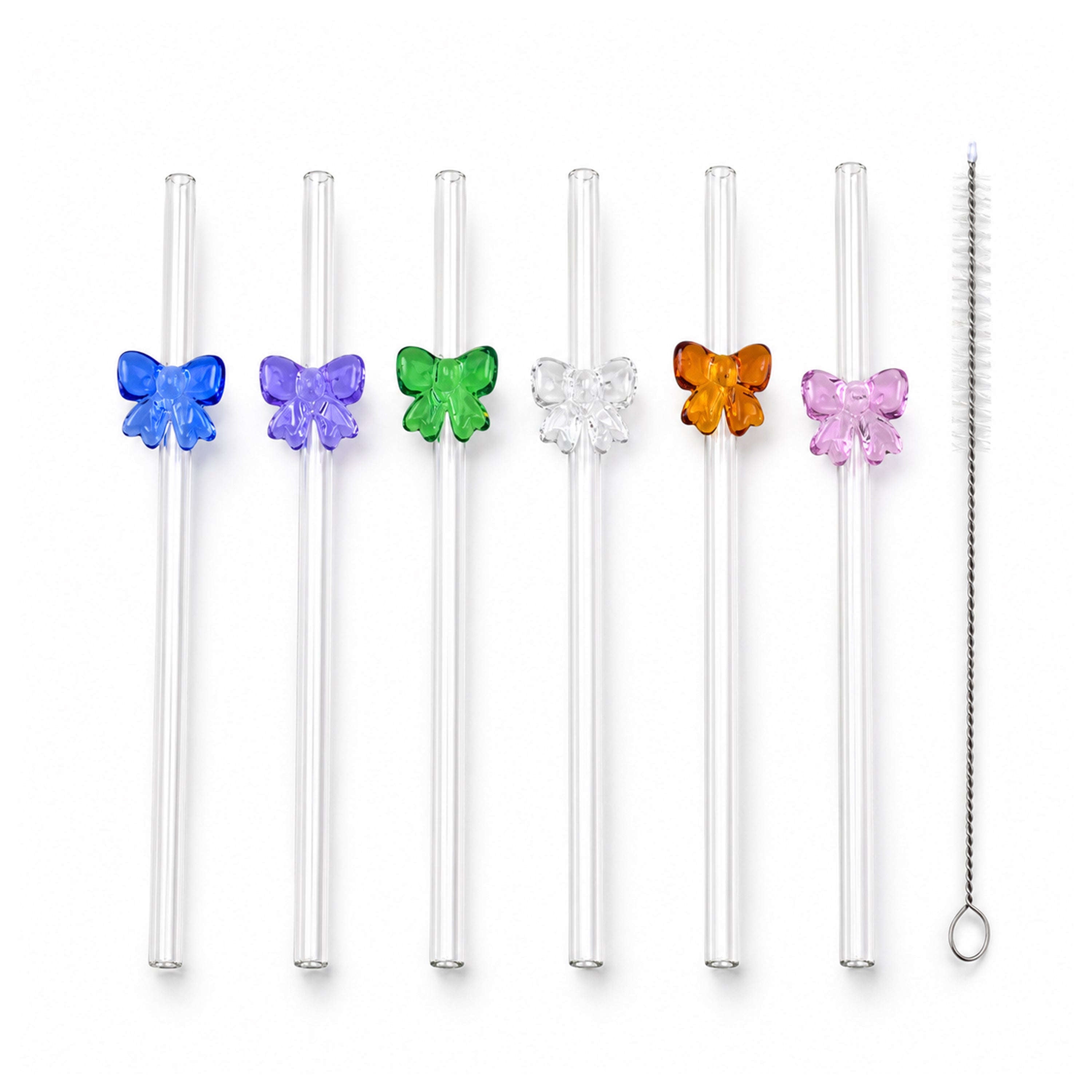 Danny Home 7-Pieces Glass Drinking Straw Set Kaka Bawa Sons