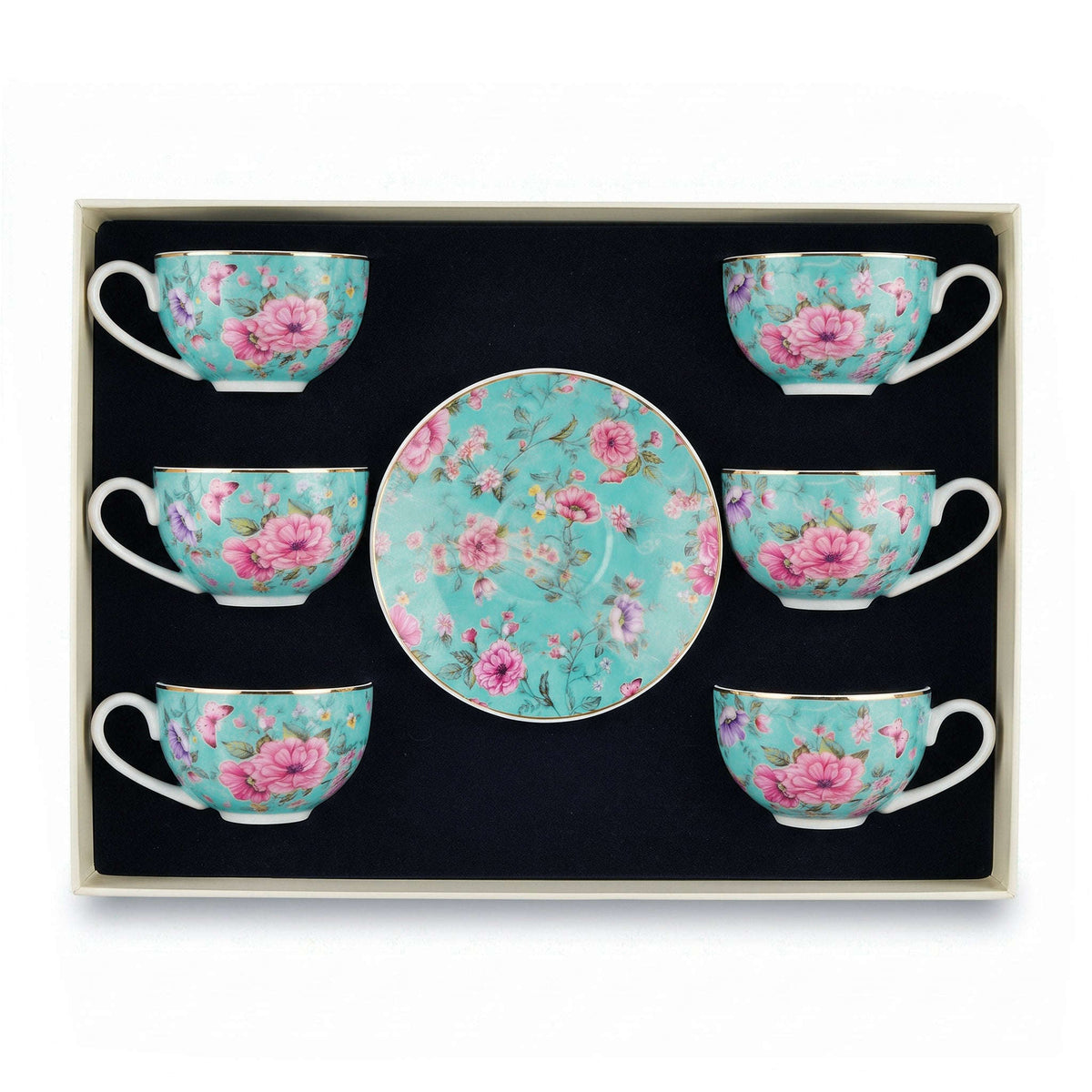 B/C 6-Pieces Ceramic Cup And Saucer Sets Kaka Bawa Sons