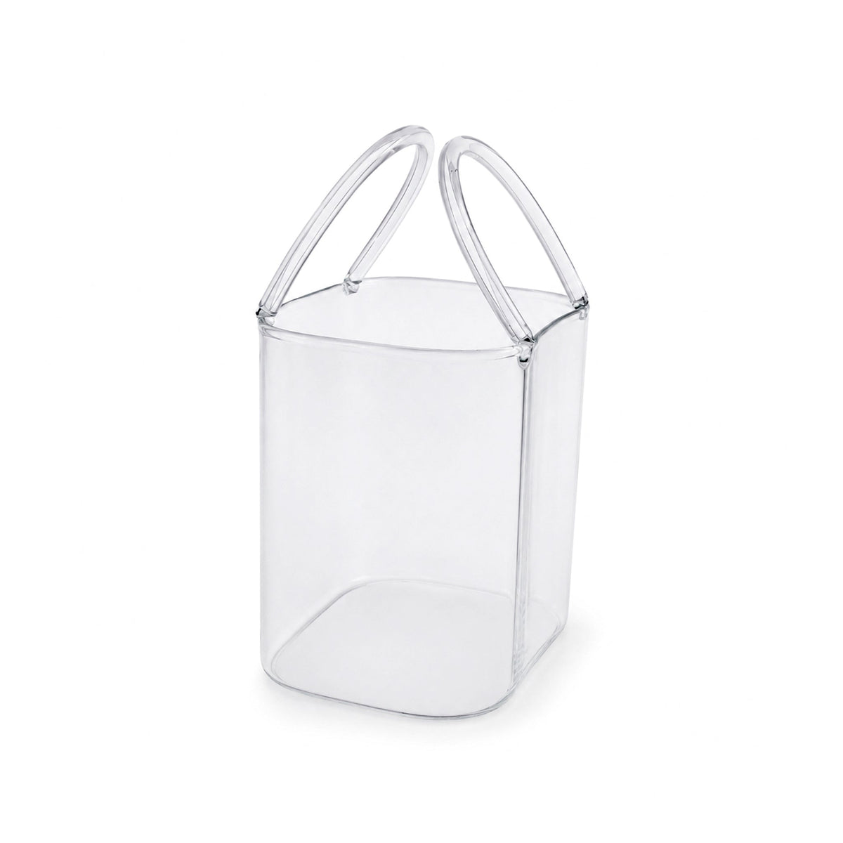 D.W.M 750 ML Glass Handbag Style Drinking Cup With Glass Straw Kaka Bawa Sons