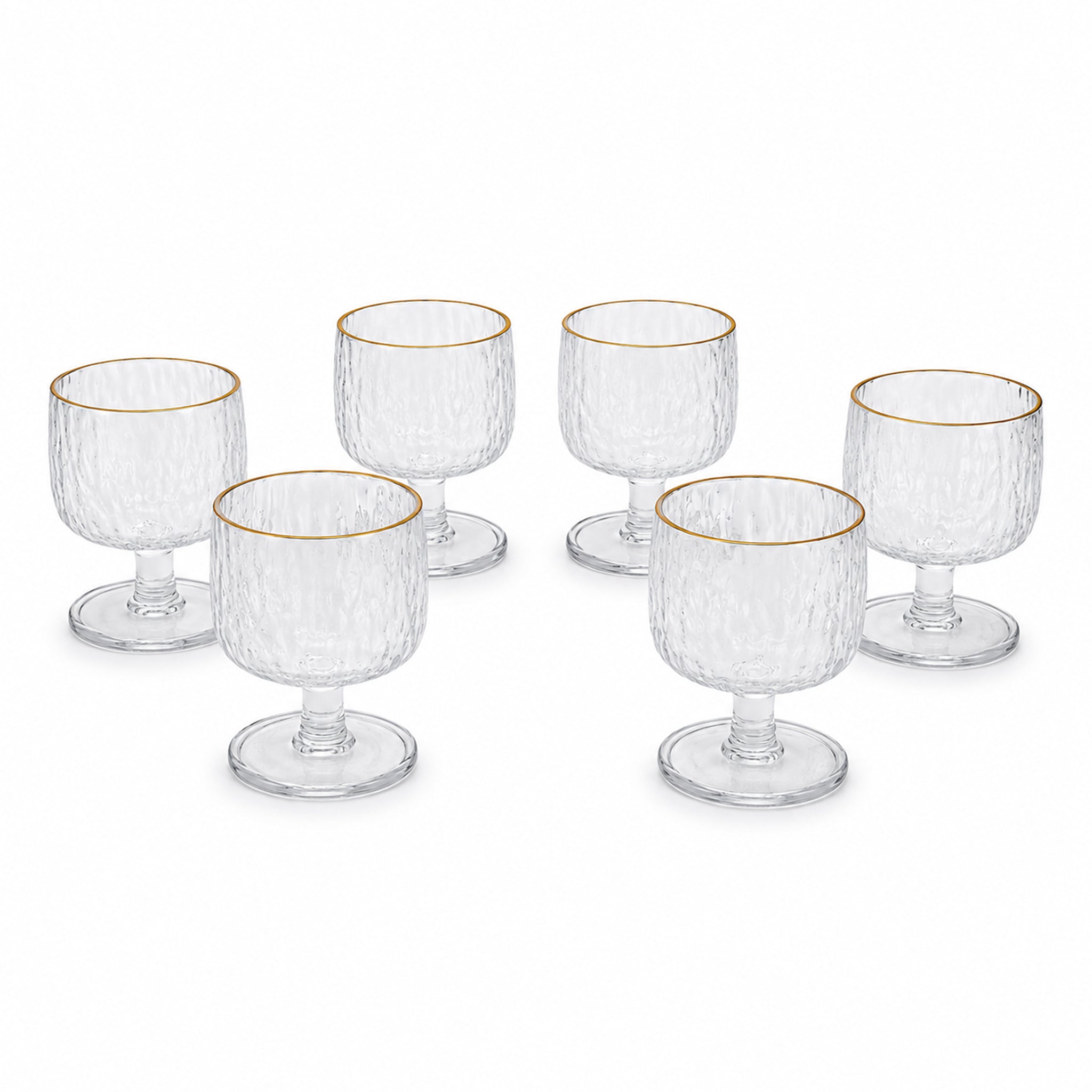 Deli G-Line 250 ML 6-Piece Gold Rim Glass Ice Cream Cup Set