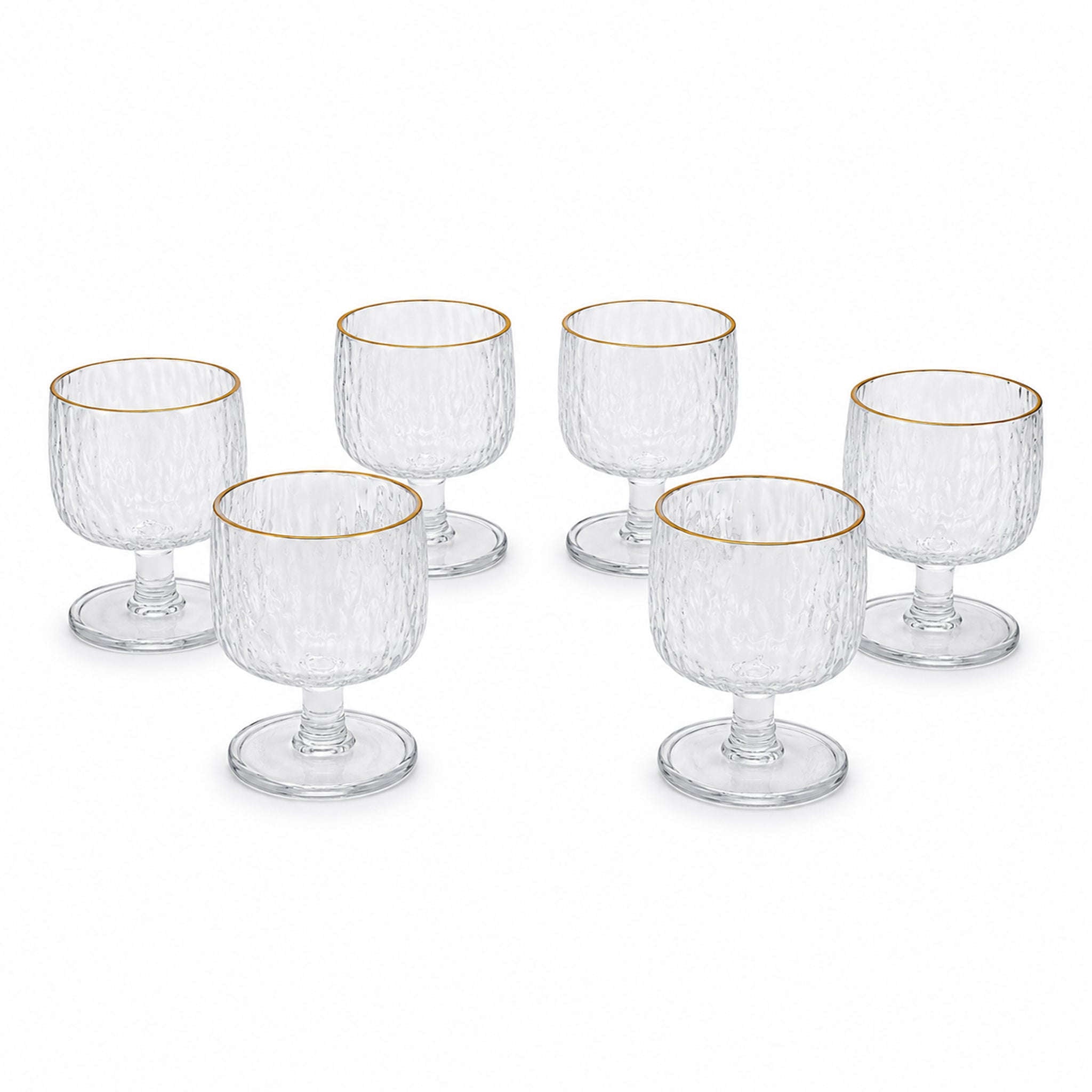 Deli G-Line 250 ML 6-Piece Gold Rim Glass Ice Cream Cup Set Kaka Bawa Sons