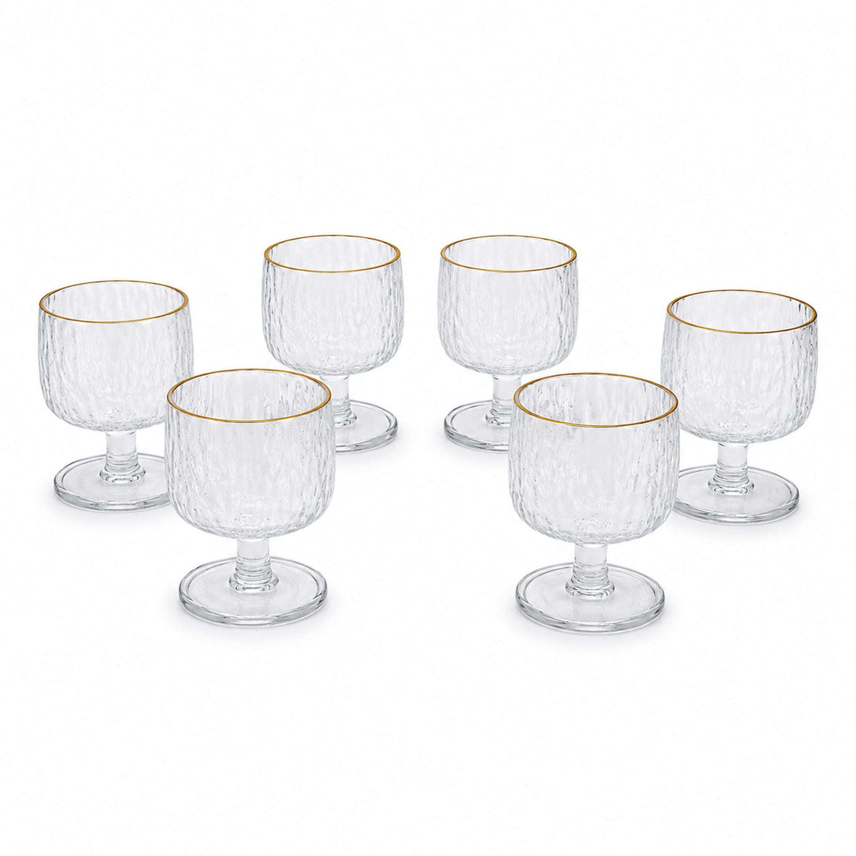 Deli G-Line 250 ML 6-Piece Gold Rim Glass Ice Cream Cup Set Kaka Bawa Sons