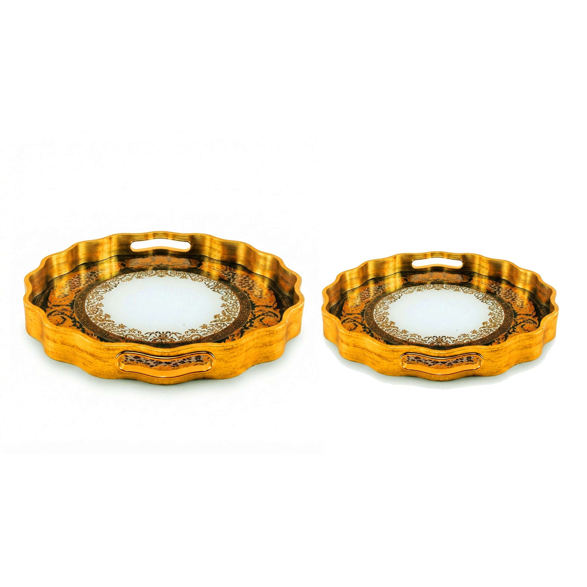 Angela Round Glass Tray Sets With Fiber Plastic Walls Kaka Bawa Sons