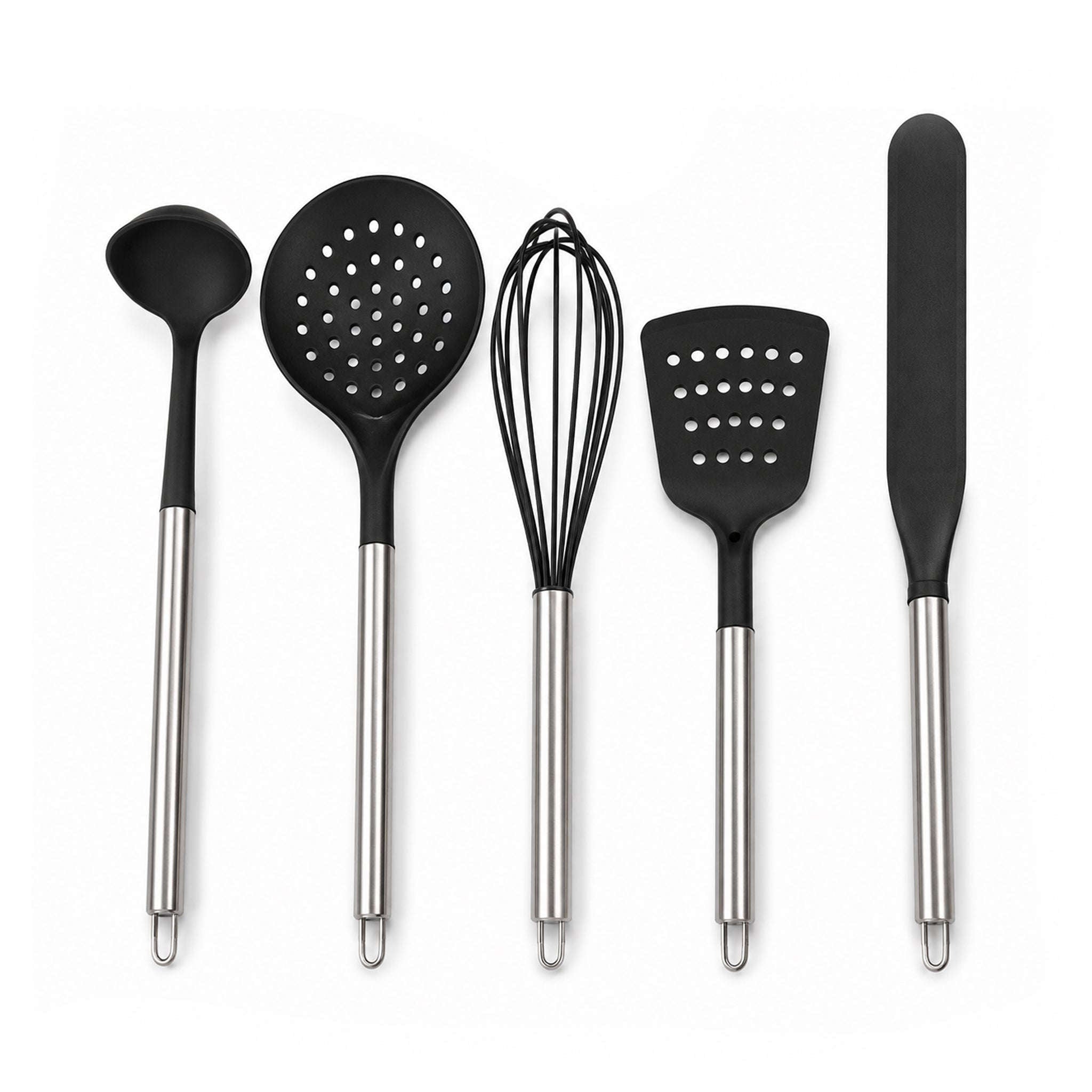 Danny Home 6-Piece Black & White Stainless Steel Non-Stick Kitchen Tools Set. Kaka Bawa Sons
