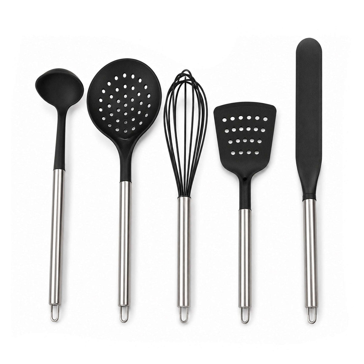 Danny Home 6-Piece Black & White Stainless Steel Non-Stick Kitchen Tools Set. Kaka Bawa Sons