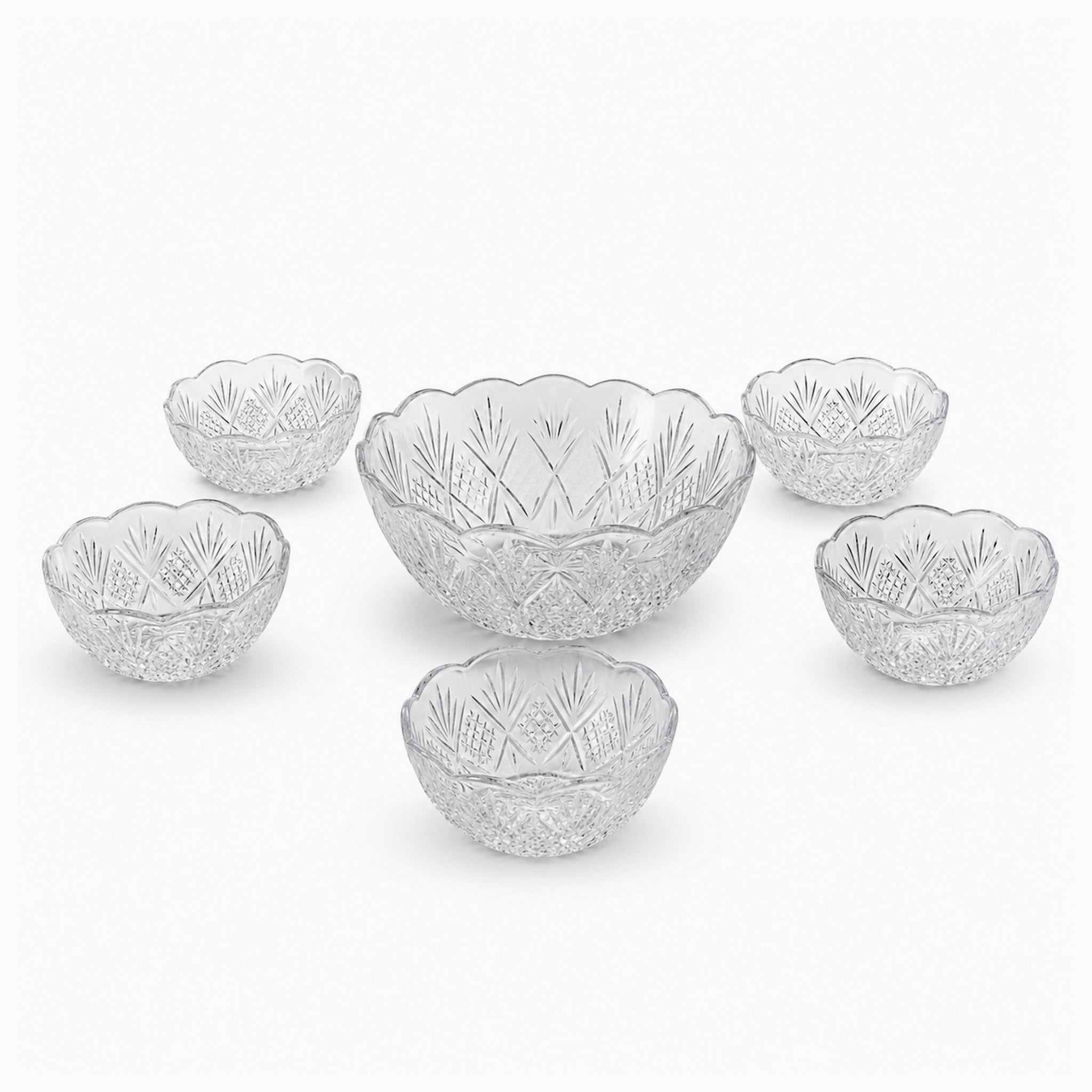 Danny Home 7-Piece Glass Fruit Bowls Set