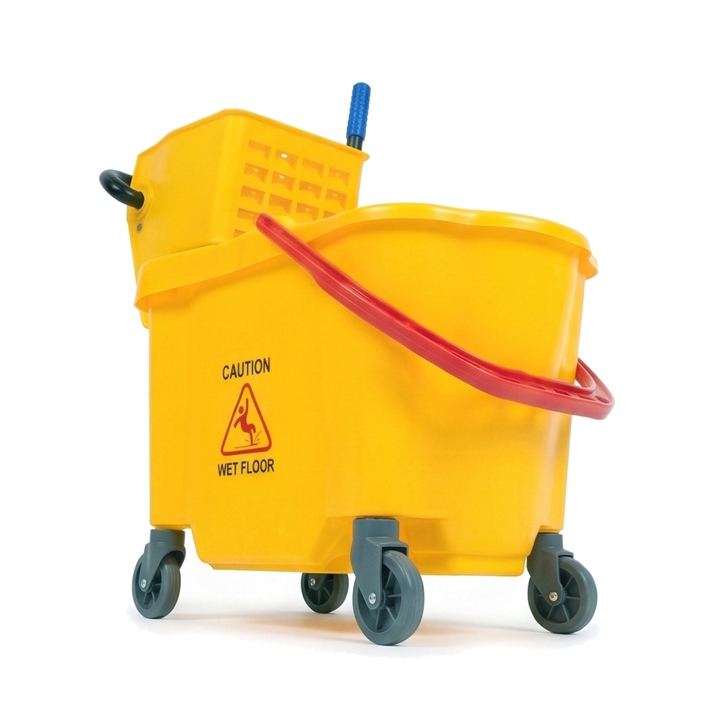 Clear 36-Liter Plastic Yellow Mop Bucket