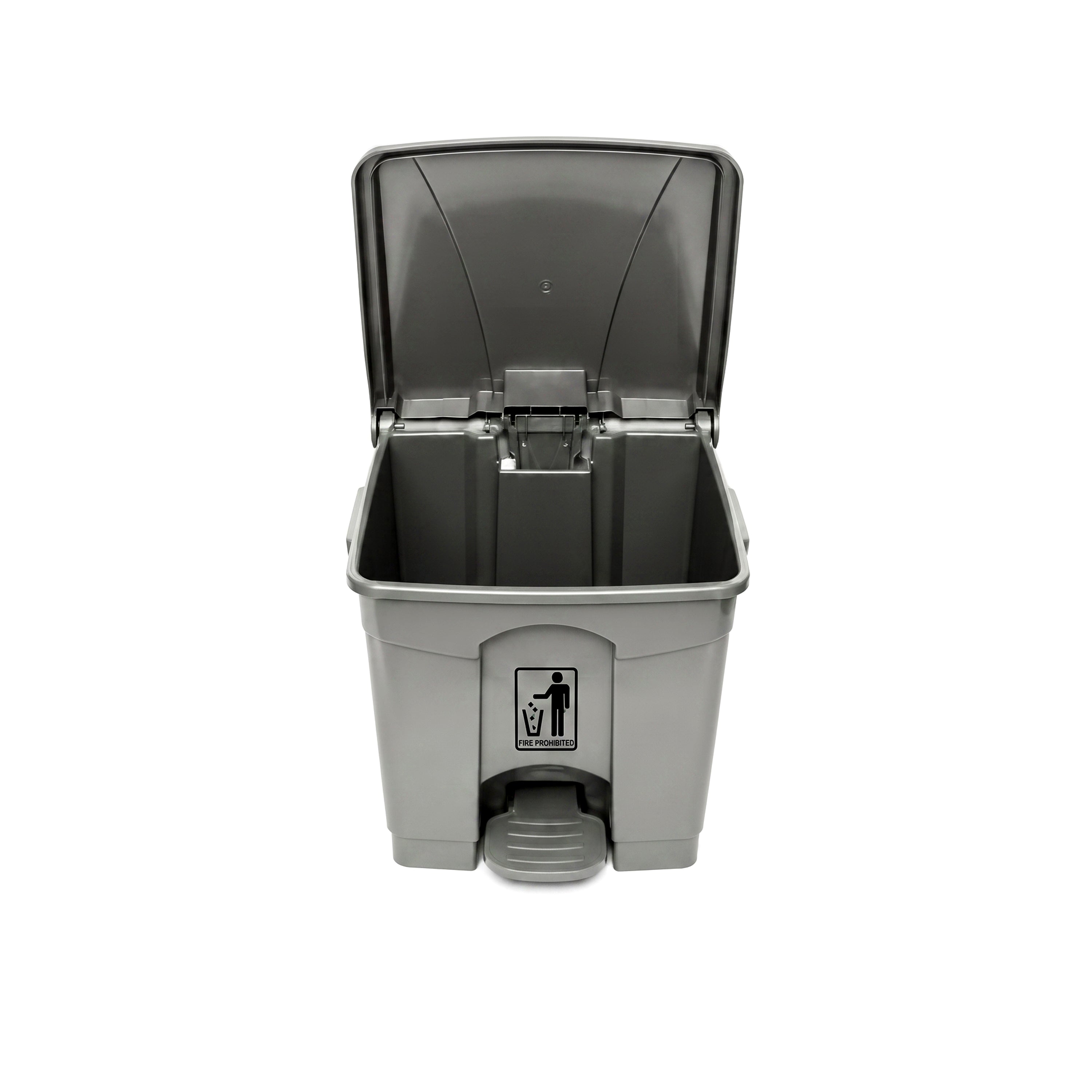 Deluxe 30-Liter Plastic Matte Push-Pedal Rectangular Dustbins