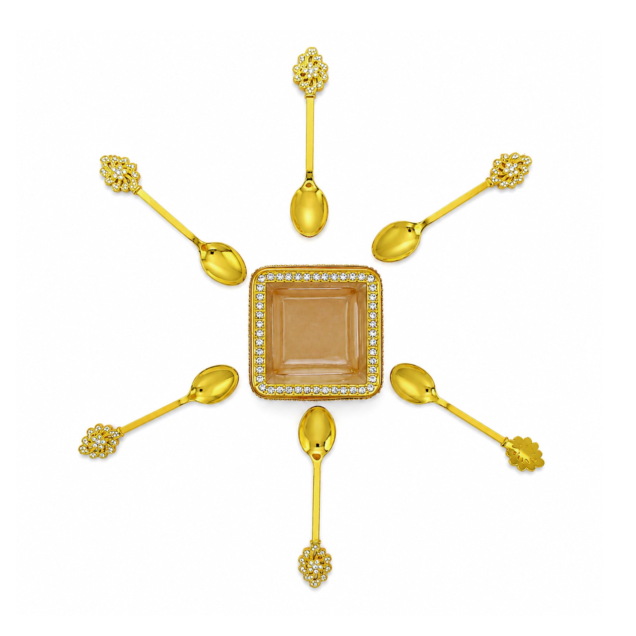 Fancy 6-Piece Metal Golden Tea Spoons Sets