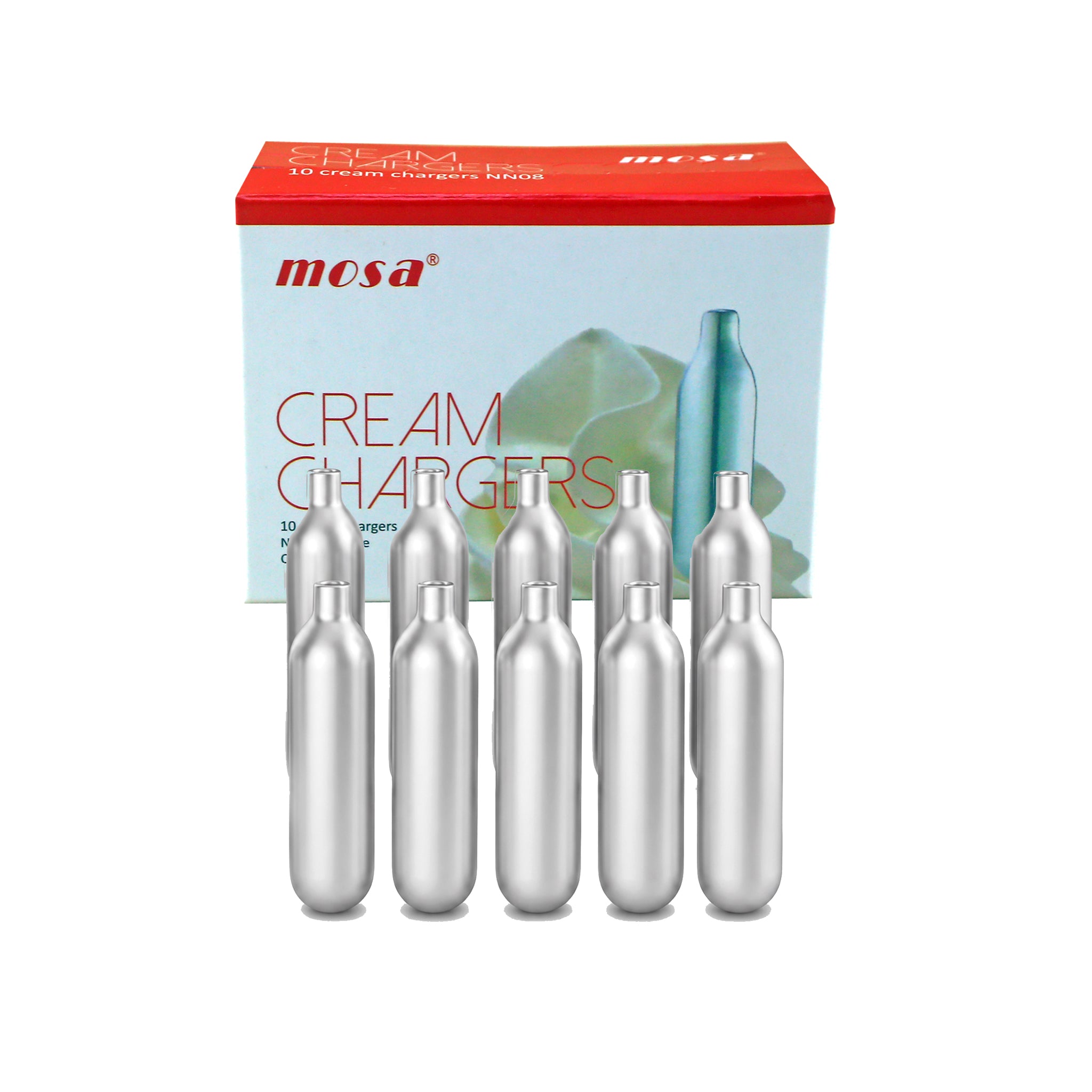Mosa 10-Piece Silver Cream Charger