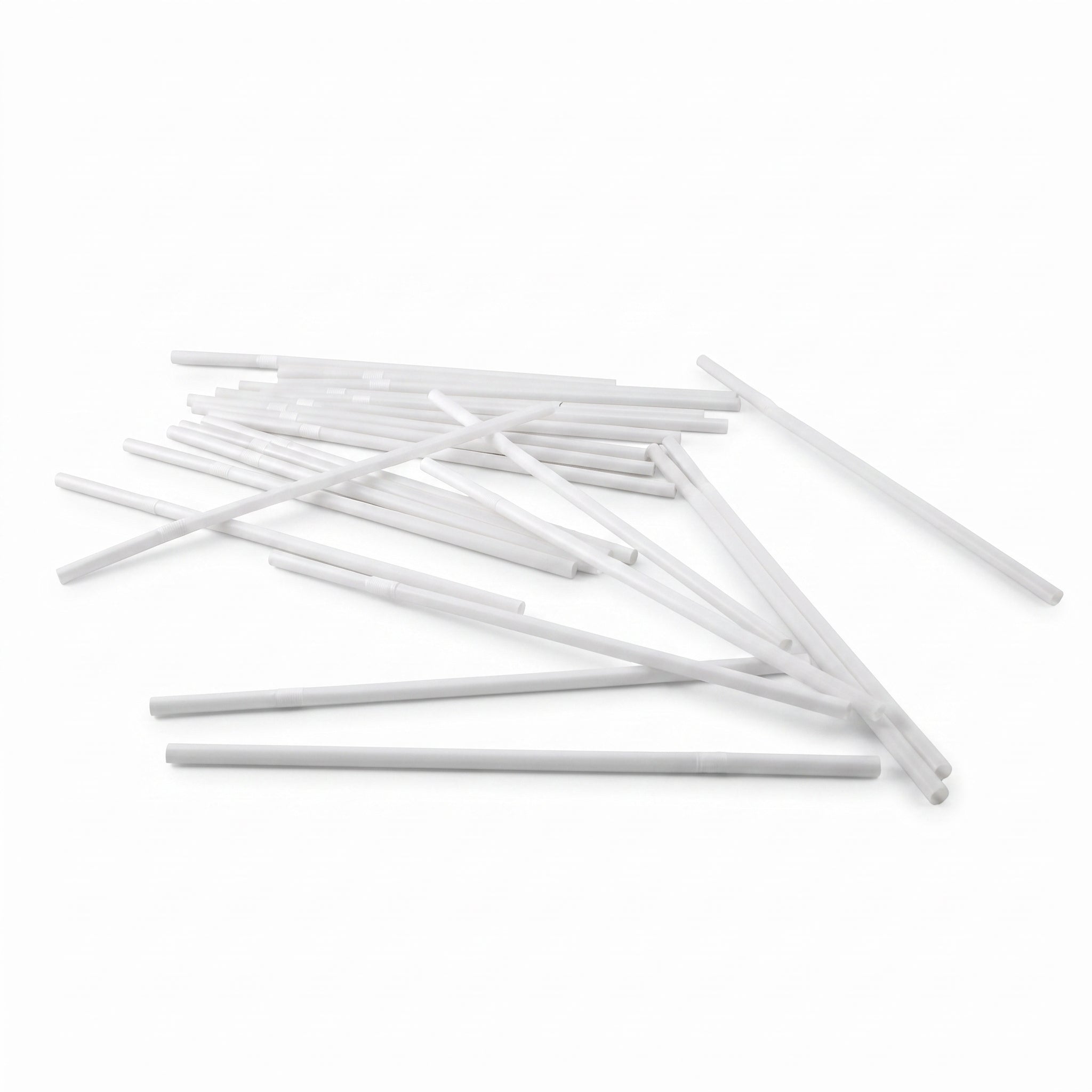 Artistic 100-Pieces 6 mm Plastic White Straws Pack