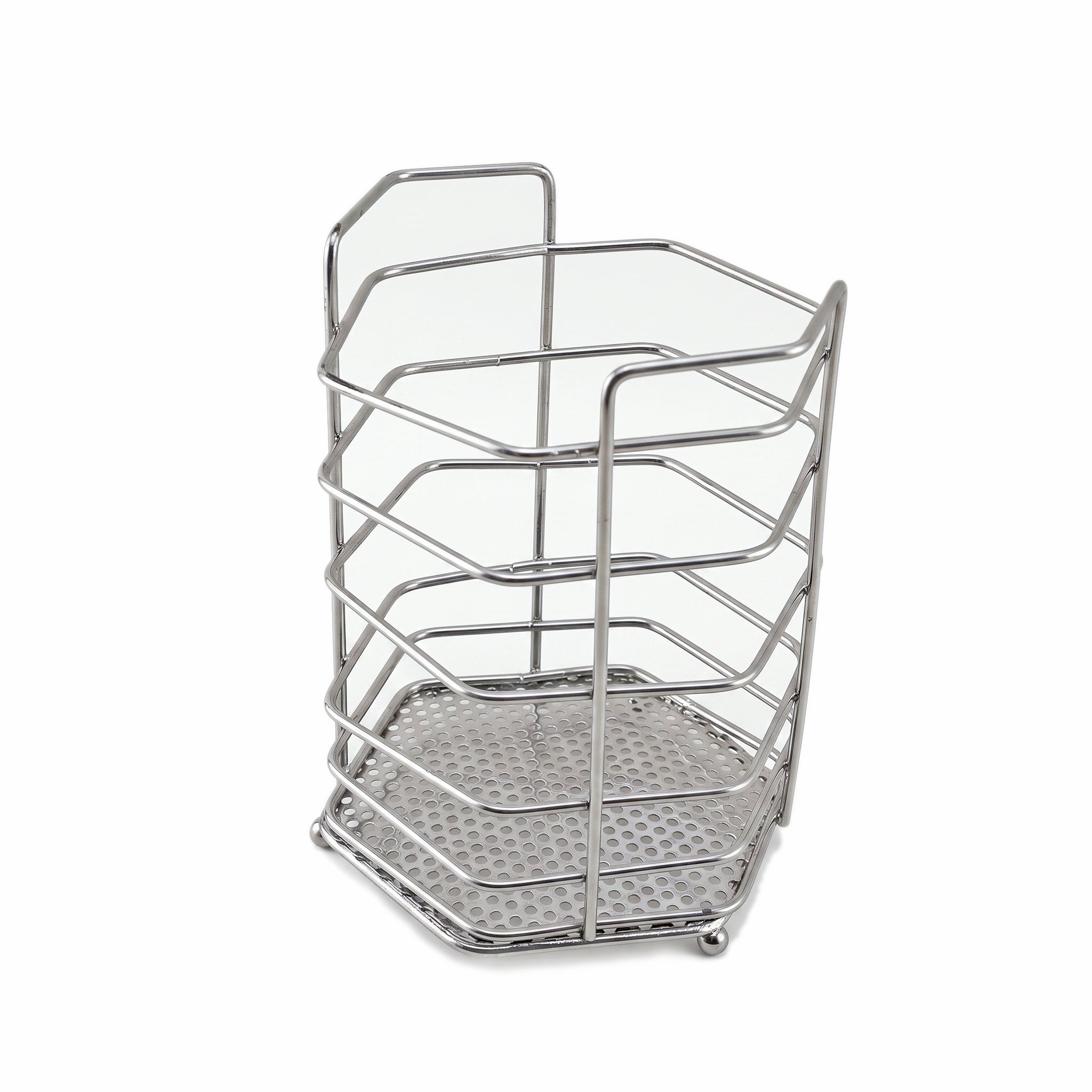 A.T Hexagonal Stainless Steel Kitchen Cutlery Holder